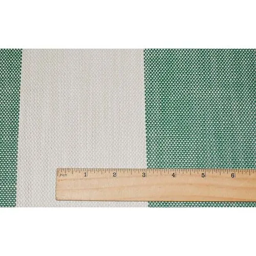3 1/2 YD PC - Green/White Indoor/Outdoor Stripe Woven Decorating Fabric