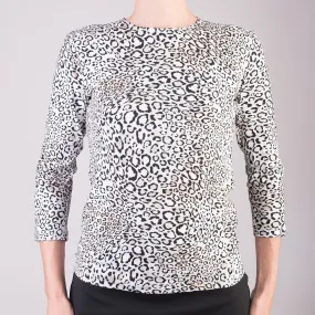 3/4 Sleeve Knit Tee in Belluno Leo Sand