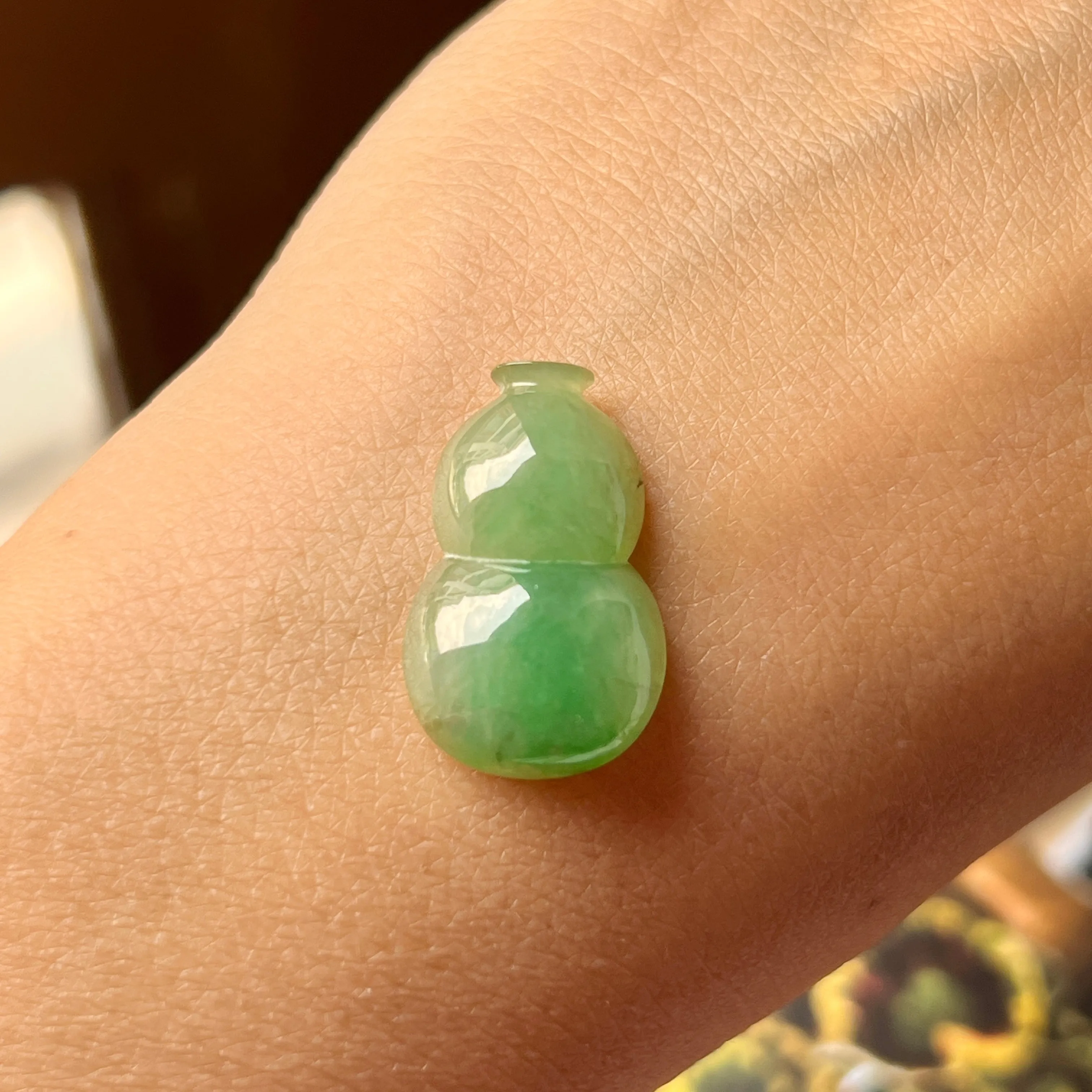 A-Grade Natural Green Jadeite Hulu (Calabash) No.171418