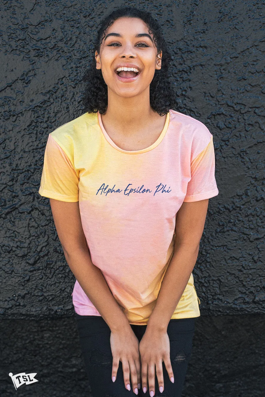 Alpha Epsilon Phi Script Sherbet Scoop Tee