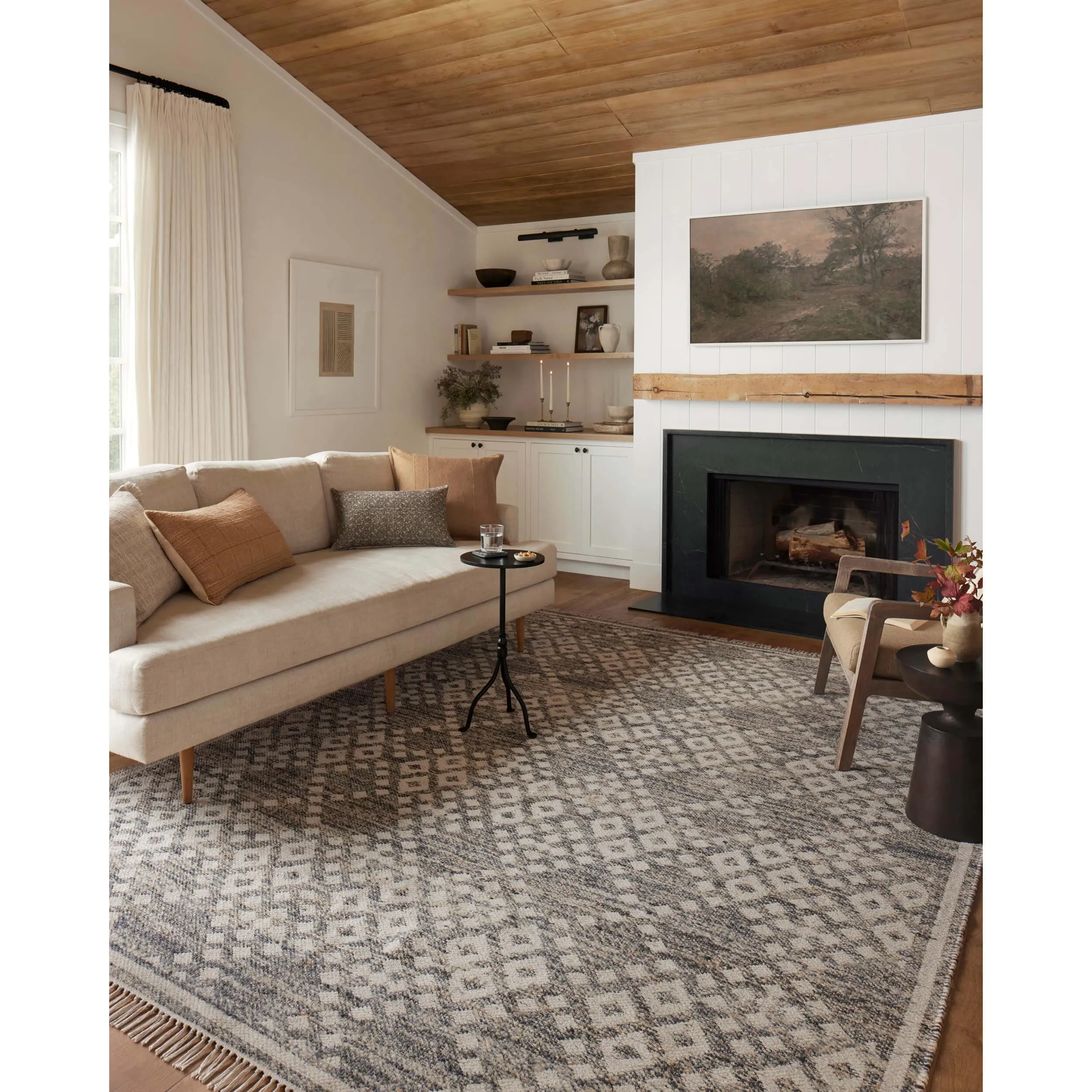 Angela Rose × Loloi Rug Rivers RIV-01, Denim/Ivory