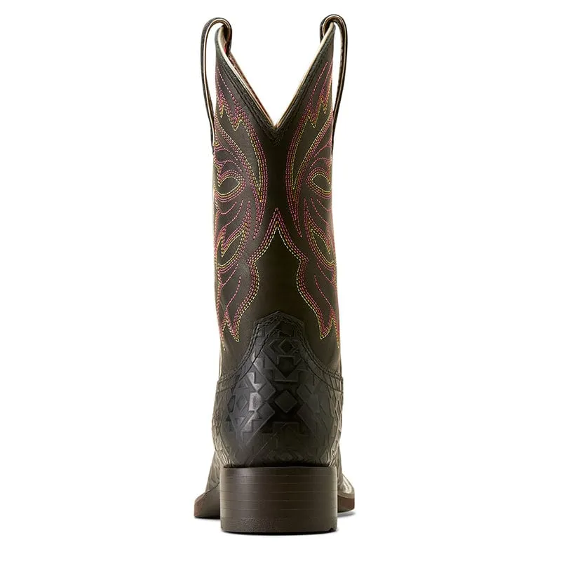 Ariat Women's Buckley Black Blanket Emboss Square Toe Western Boots 10050885