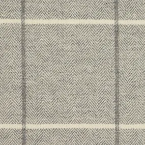 Astral Check Pure New Wool Fabric | Nickel