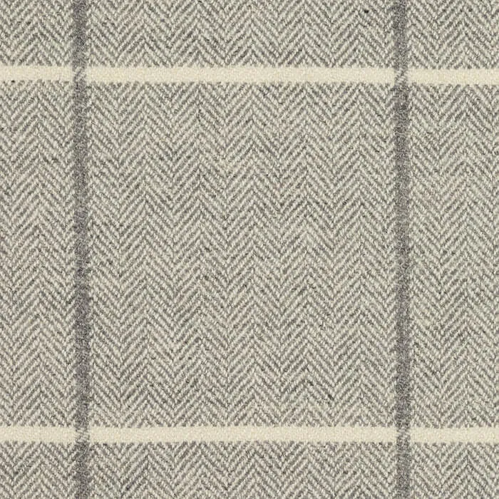 Astral Check Pure New Wool Fabric | Nickel