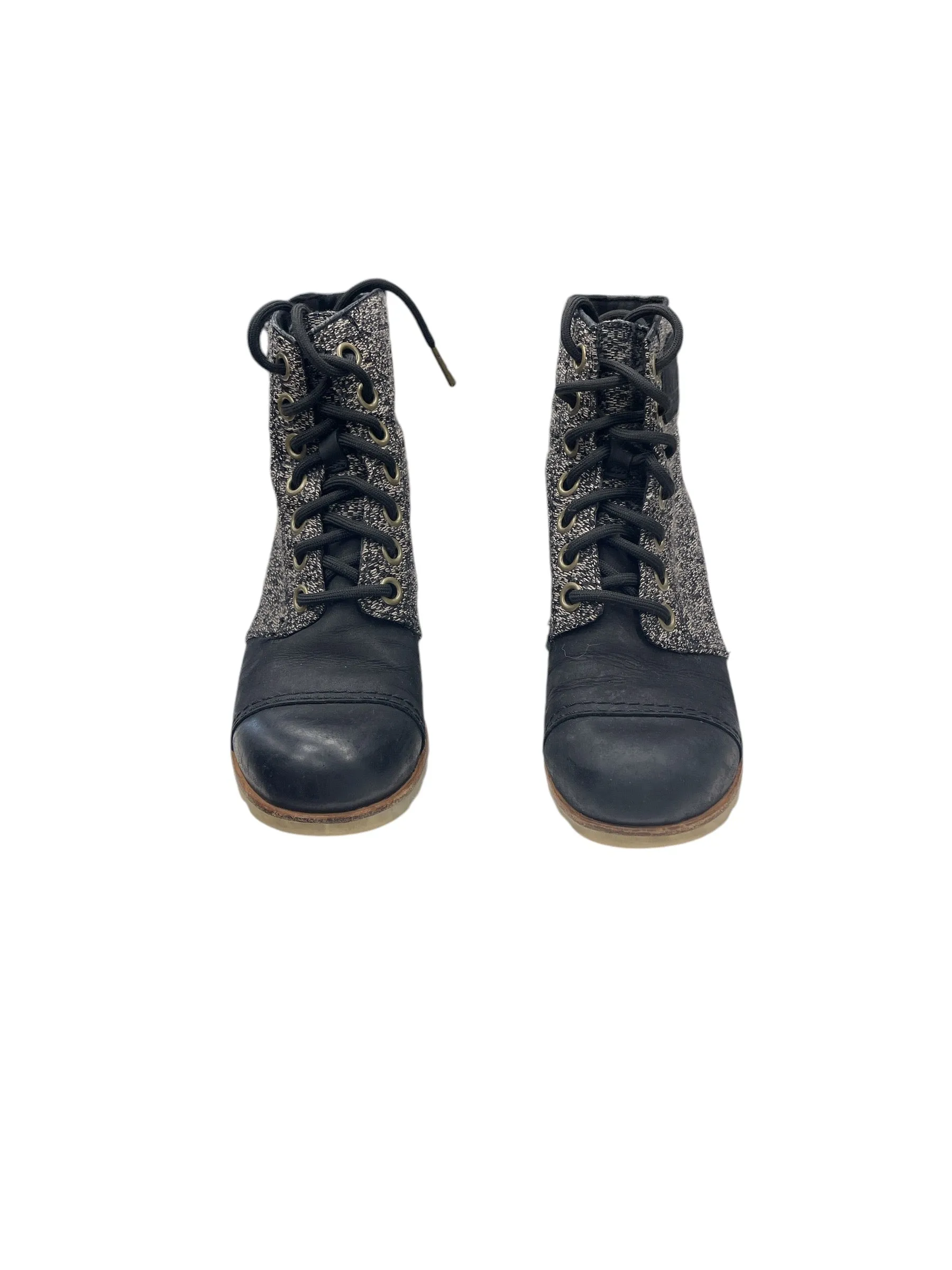 Boots Ankle Heels By Sorel In Black & Grey, Size: 7.5