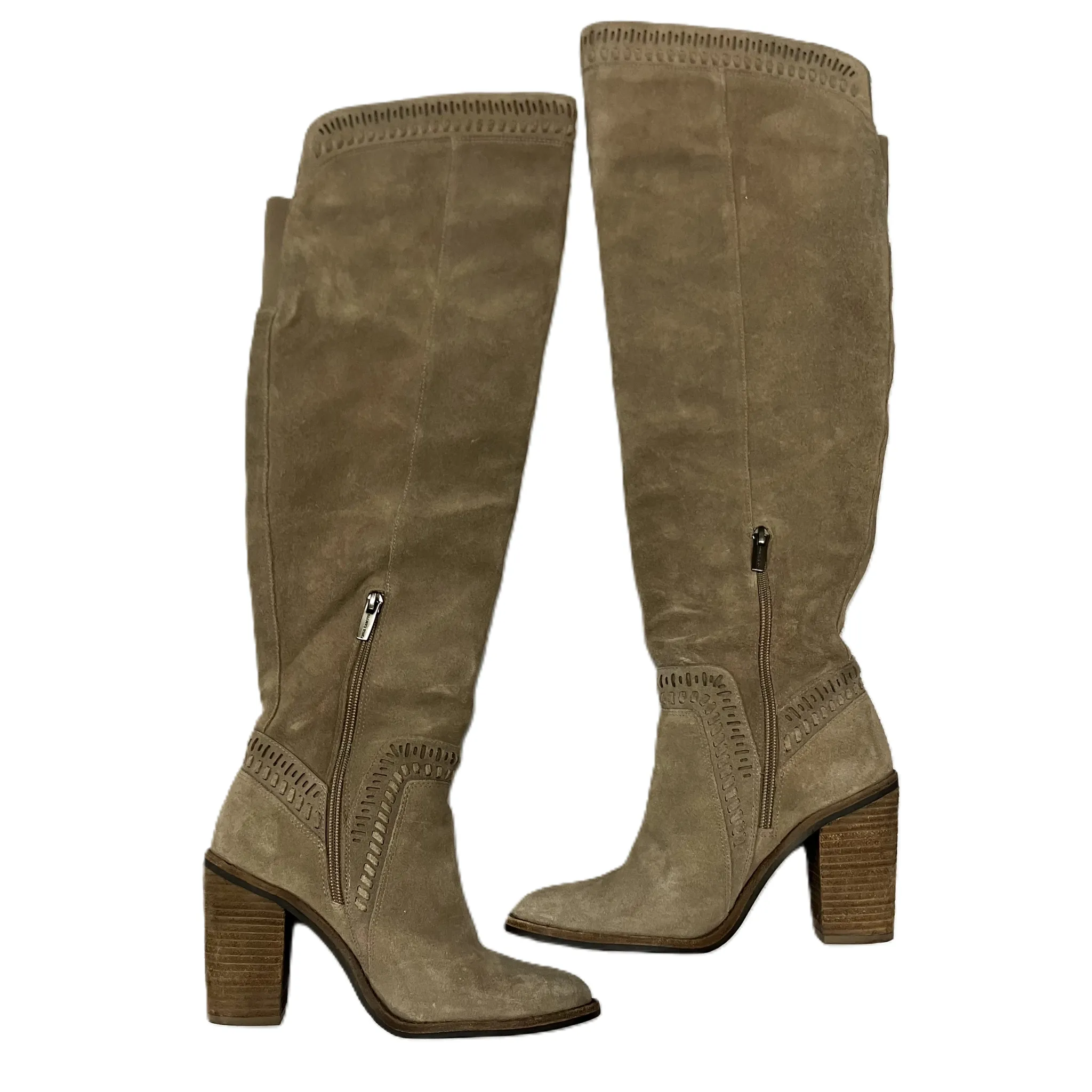 Boots Knee Heels By Vince Camuto In Taupe, Size: 7