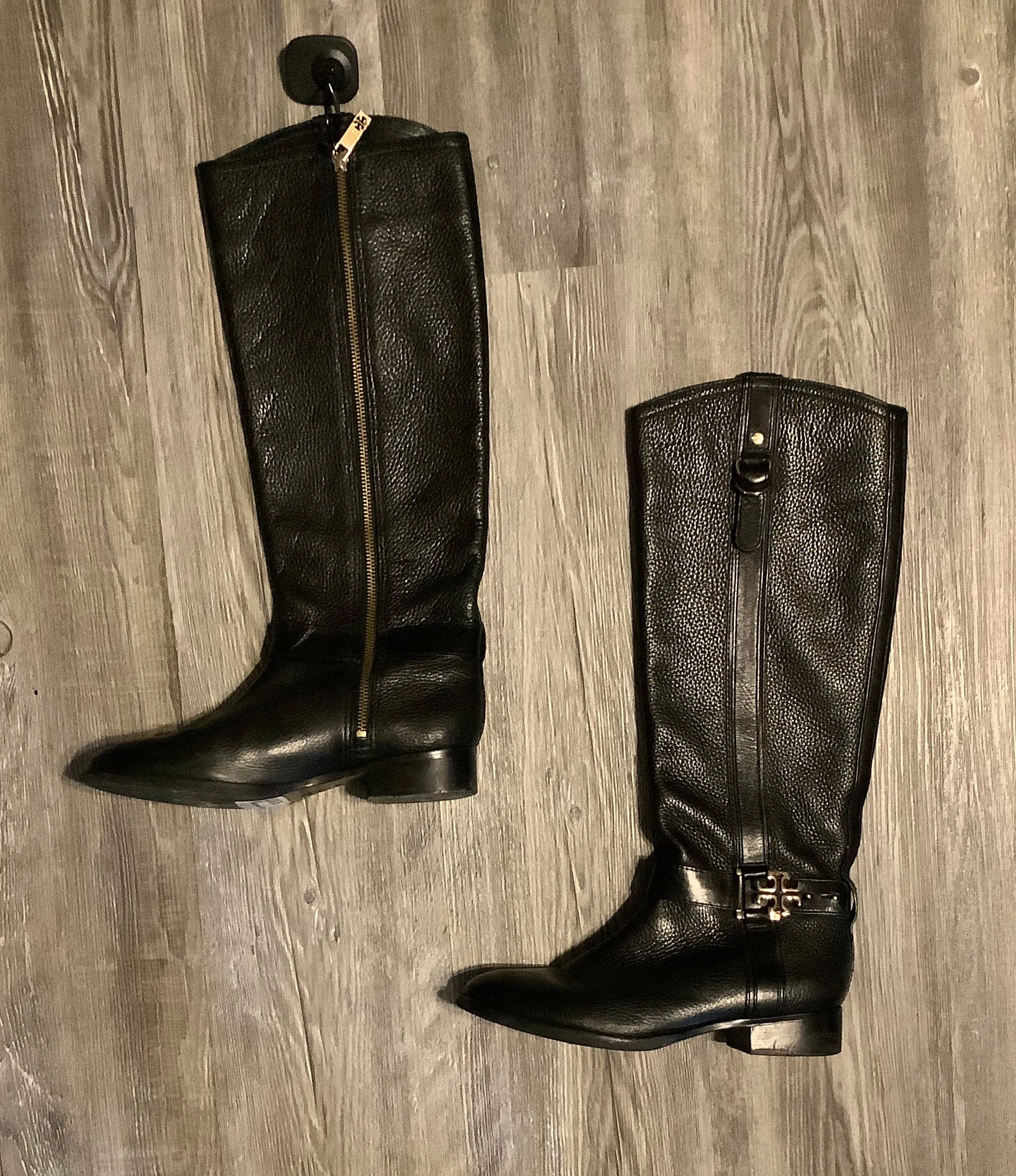 Boots Leather By Tory Burch In Black, Size: 7.5