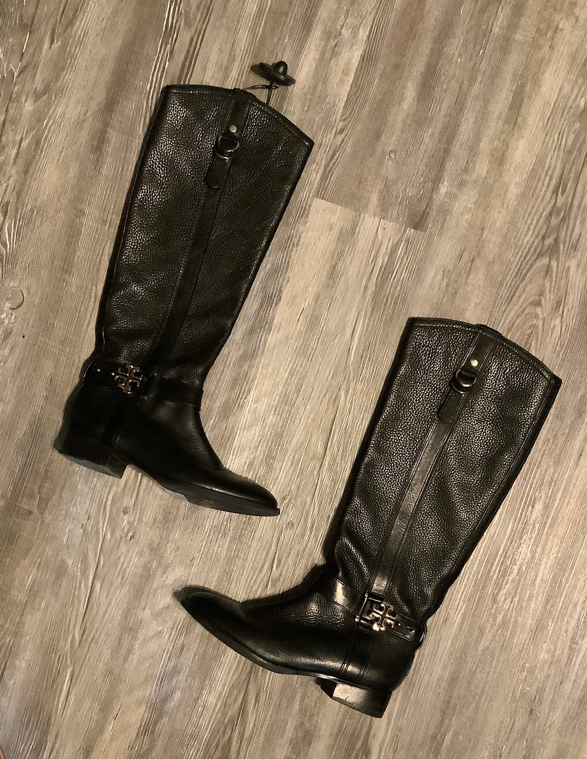 Boots Leather By Tory Burch In Black, Size: 7.5