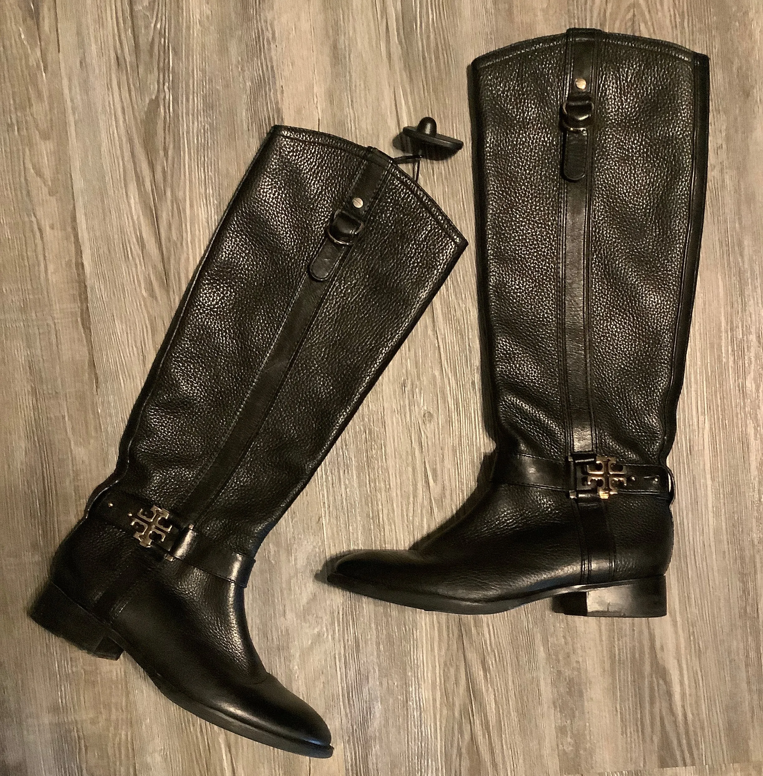 Boots Leather By Tory Burch In Black, Size: 7.5