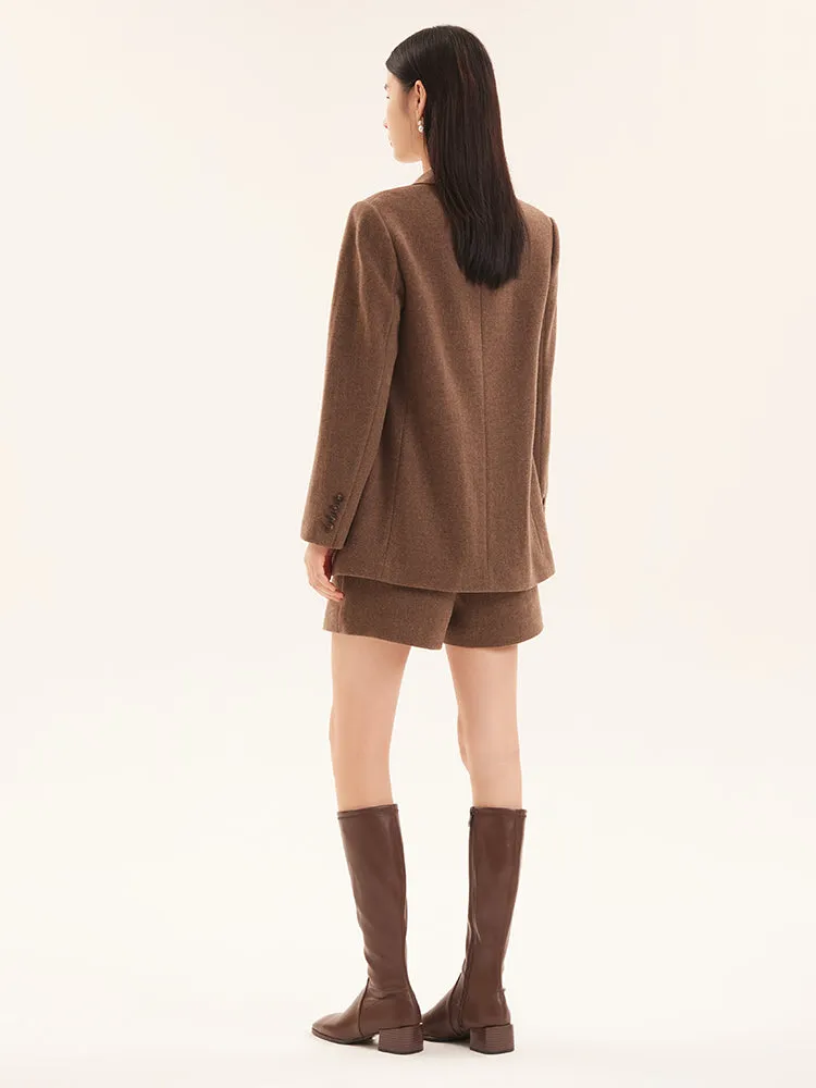 Brown Washable Woolen Blazer