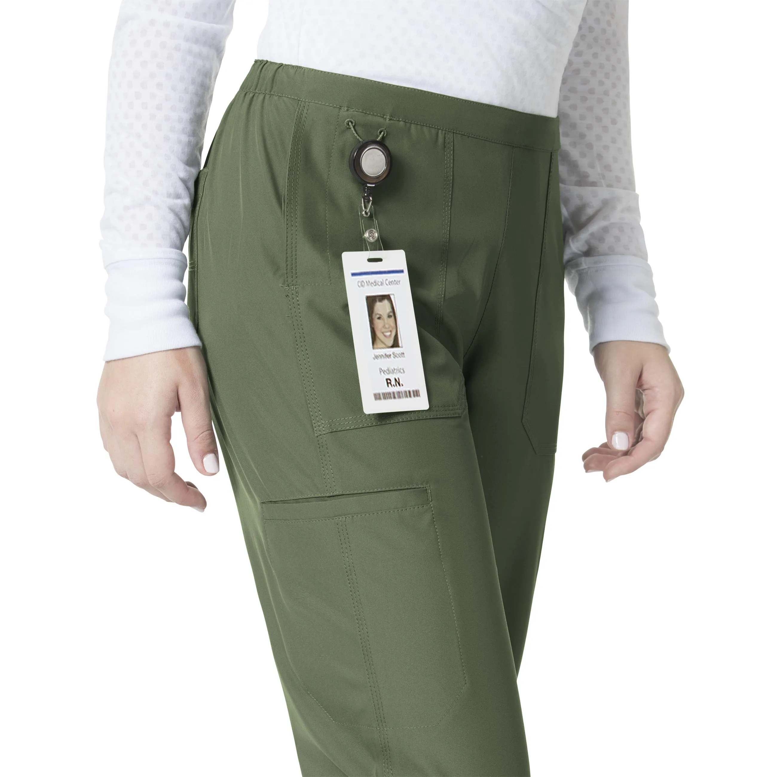 Carhartt Force Liberty Women's Flat Front Straight Leg Scrub Pant - Olive