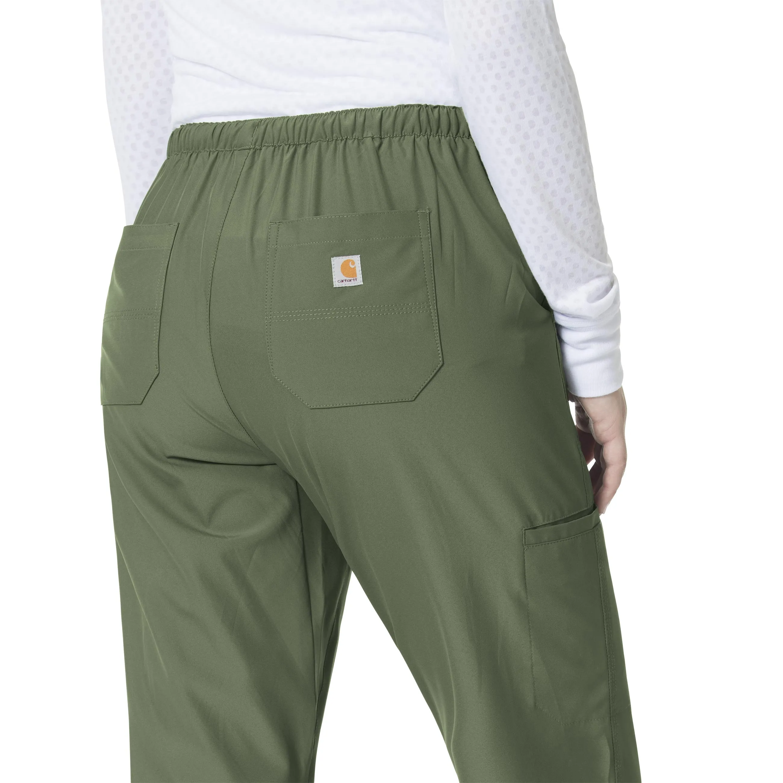 Carhartt Force Liberty Women's Flat Front Straight Leg Scrub Pant - Olive