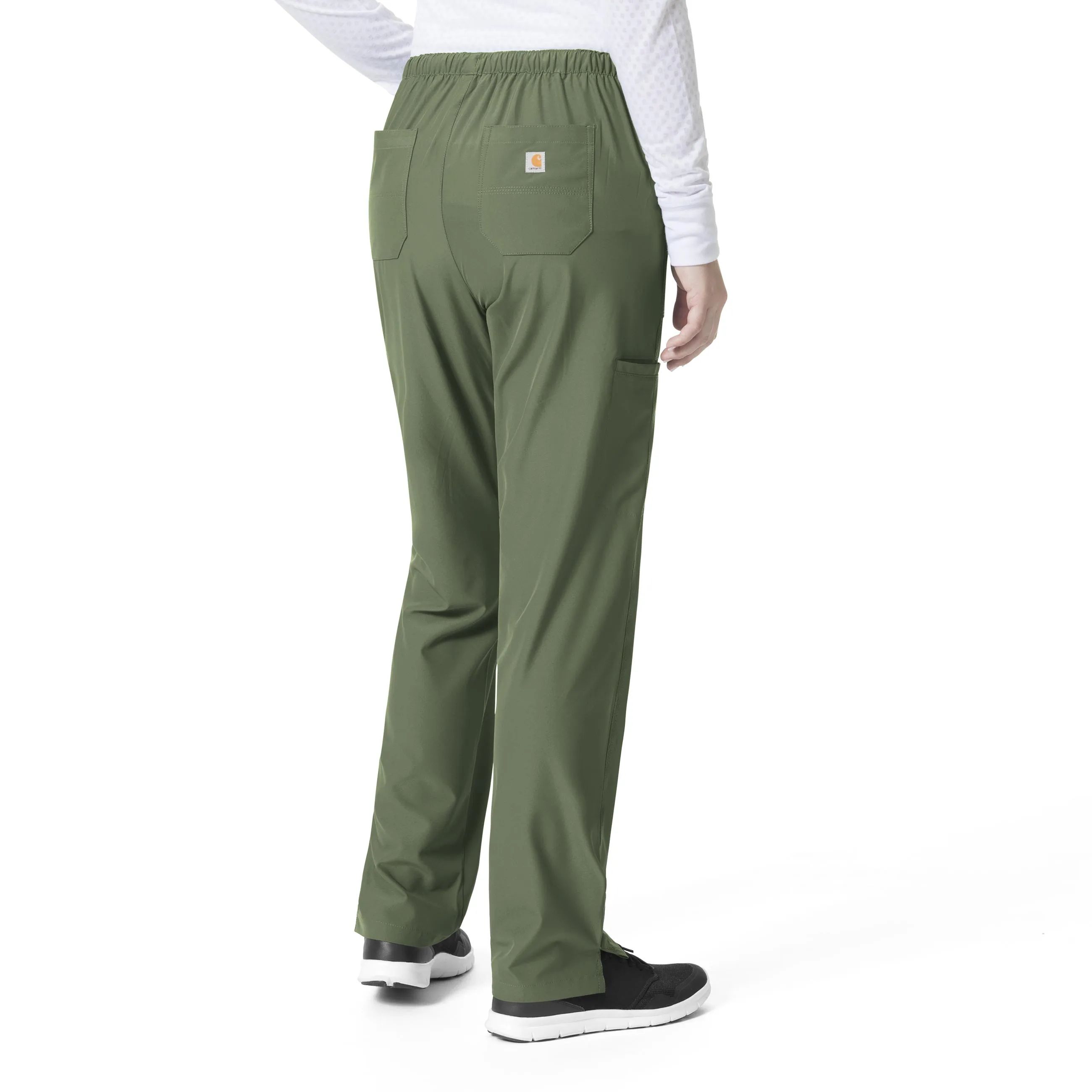 Carhartt Force Liberty Women's Flat Front Straight Leg Scrub Pant - Olive