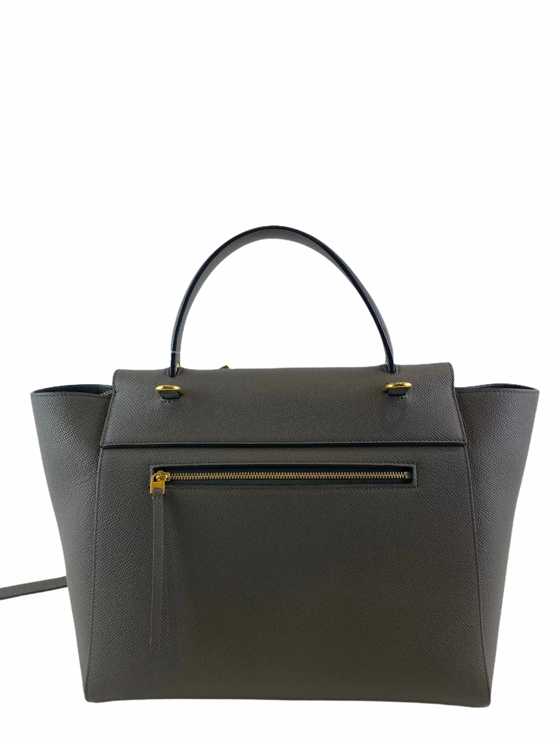 Celine Grey Textured Leather "Mini Belt Bag"