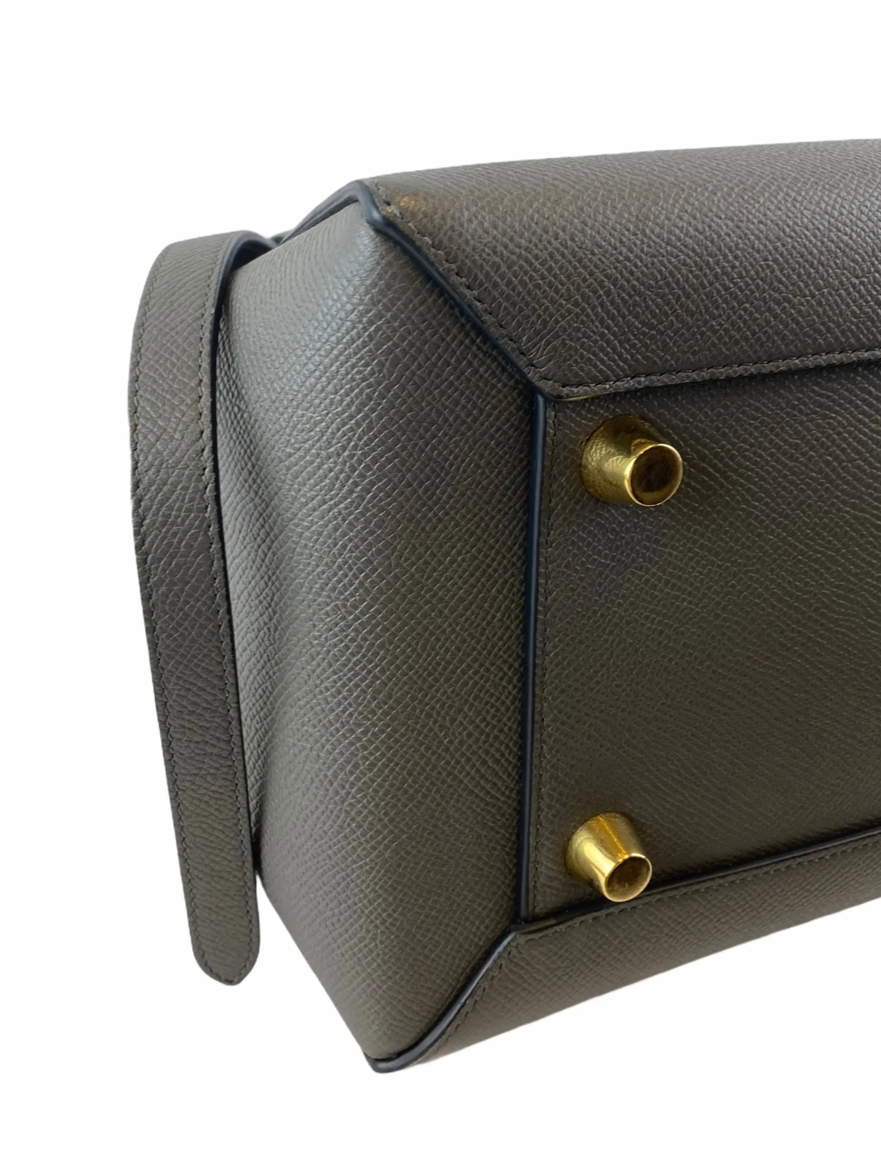 Celine Grey Textured Leather "Mini Belt Bag"