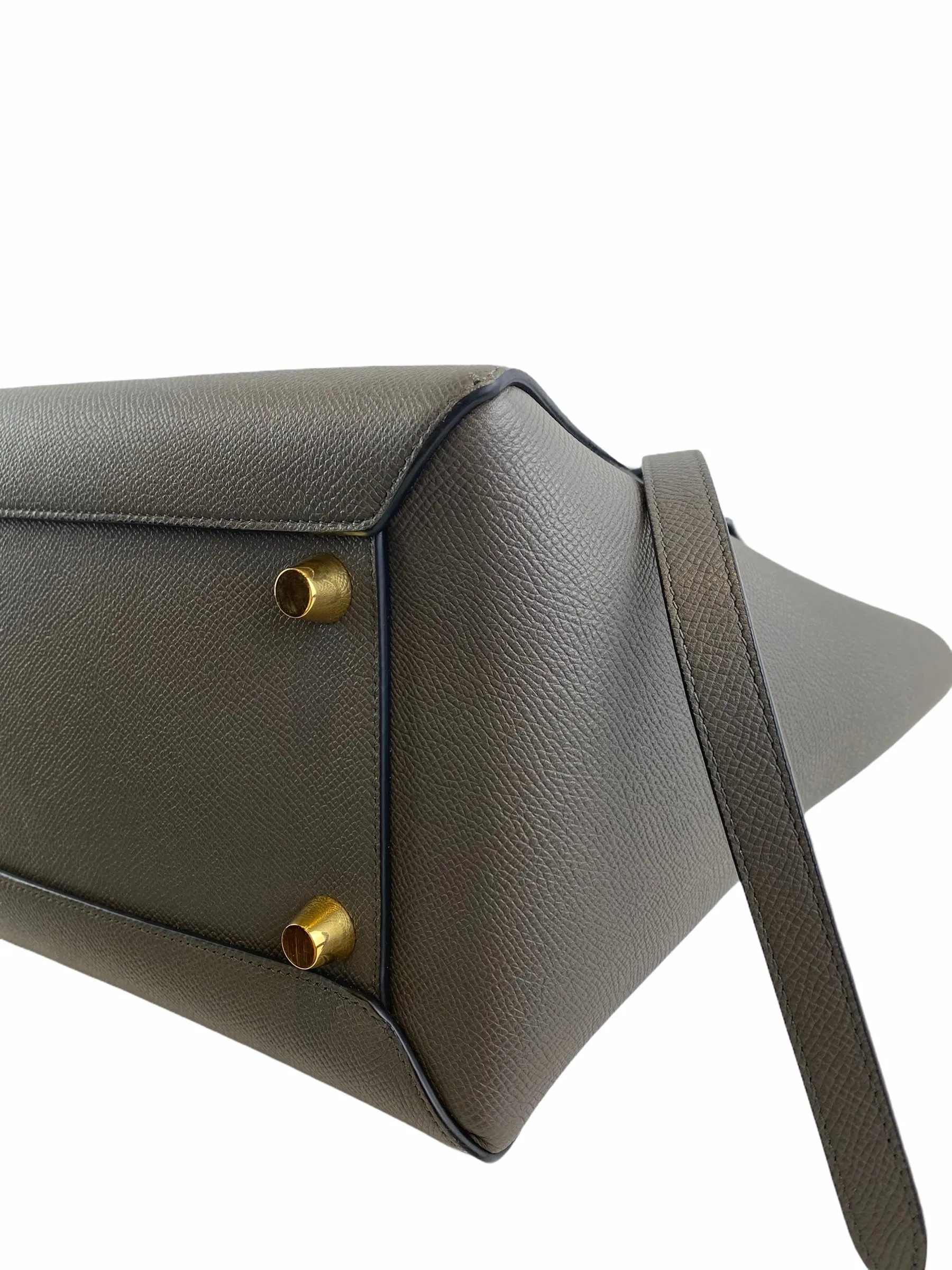 Celine Grey Textured Leather "Mini Belt Bag"
