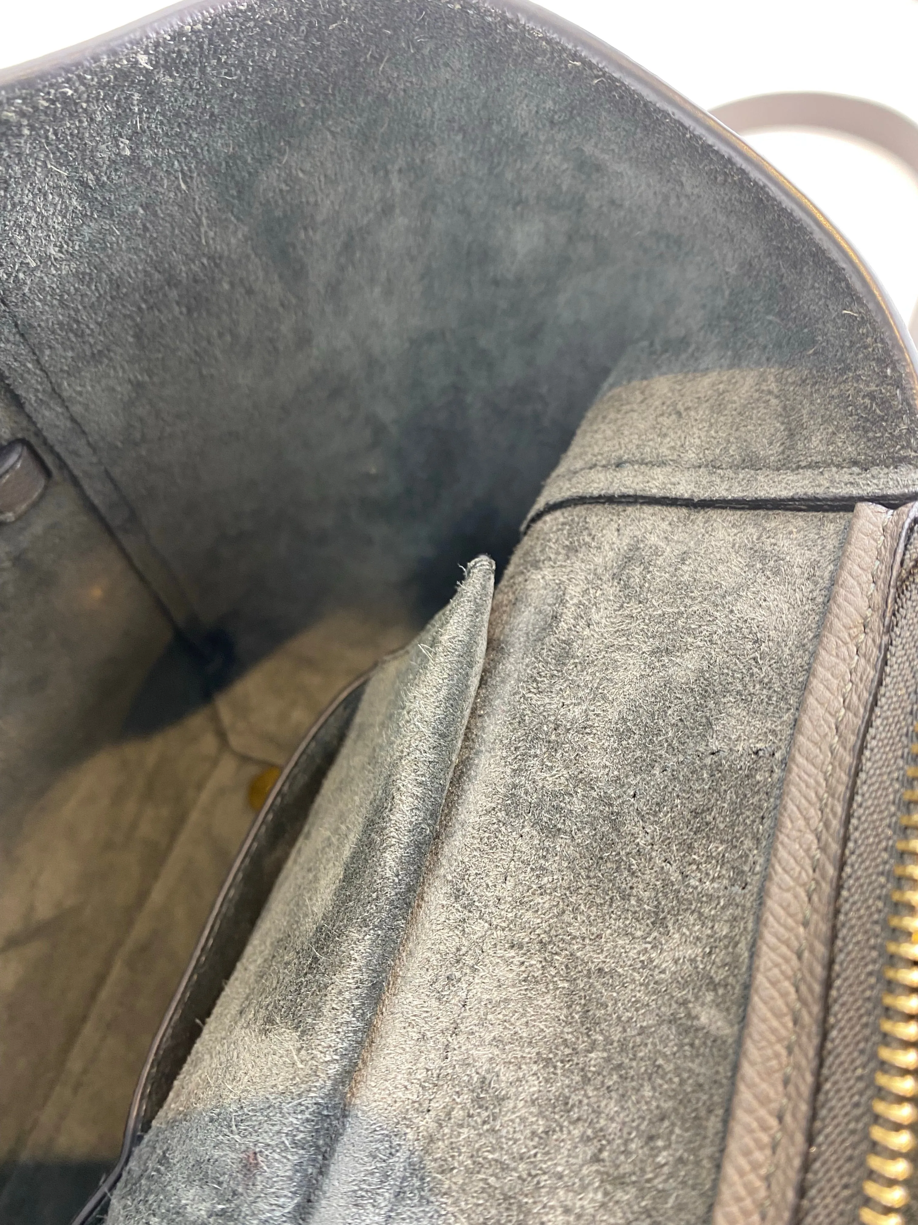 Celine Grey Textured Leather "Mini Belt Bag"
