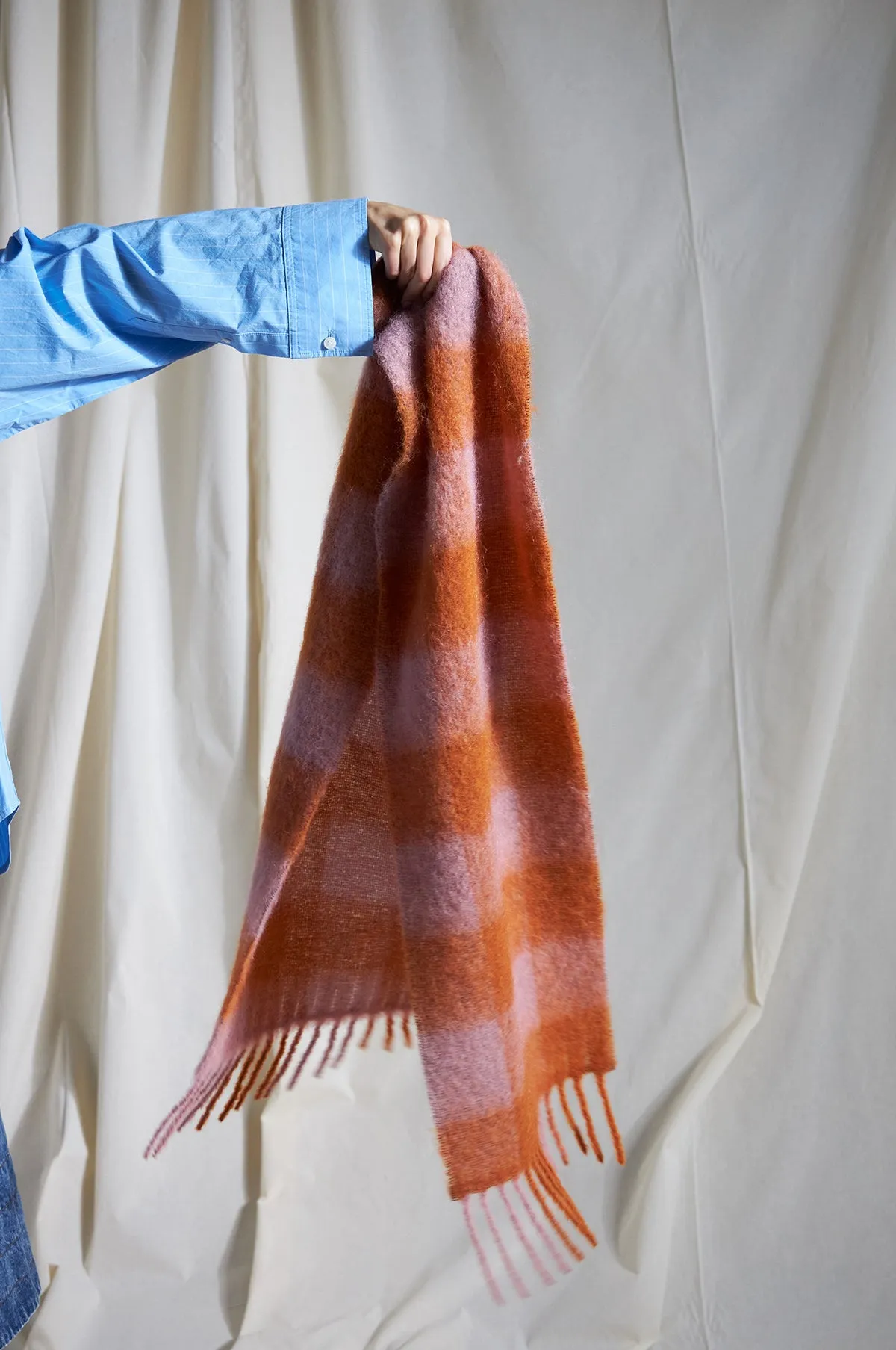 Check Mincho Scarf Orange