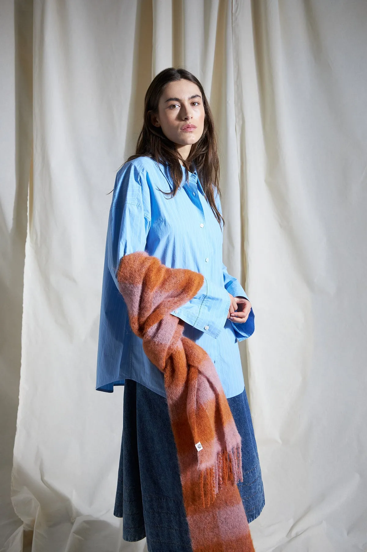 Check Mincho Scarf Orange