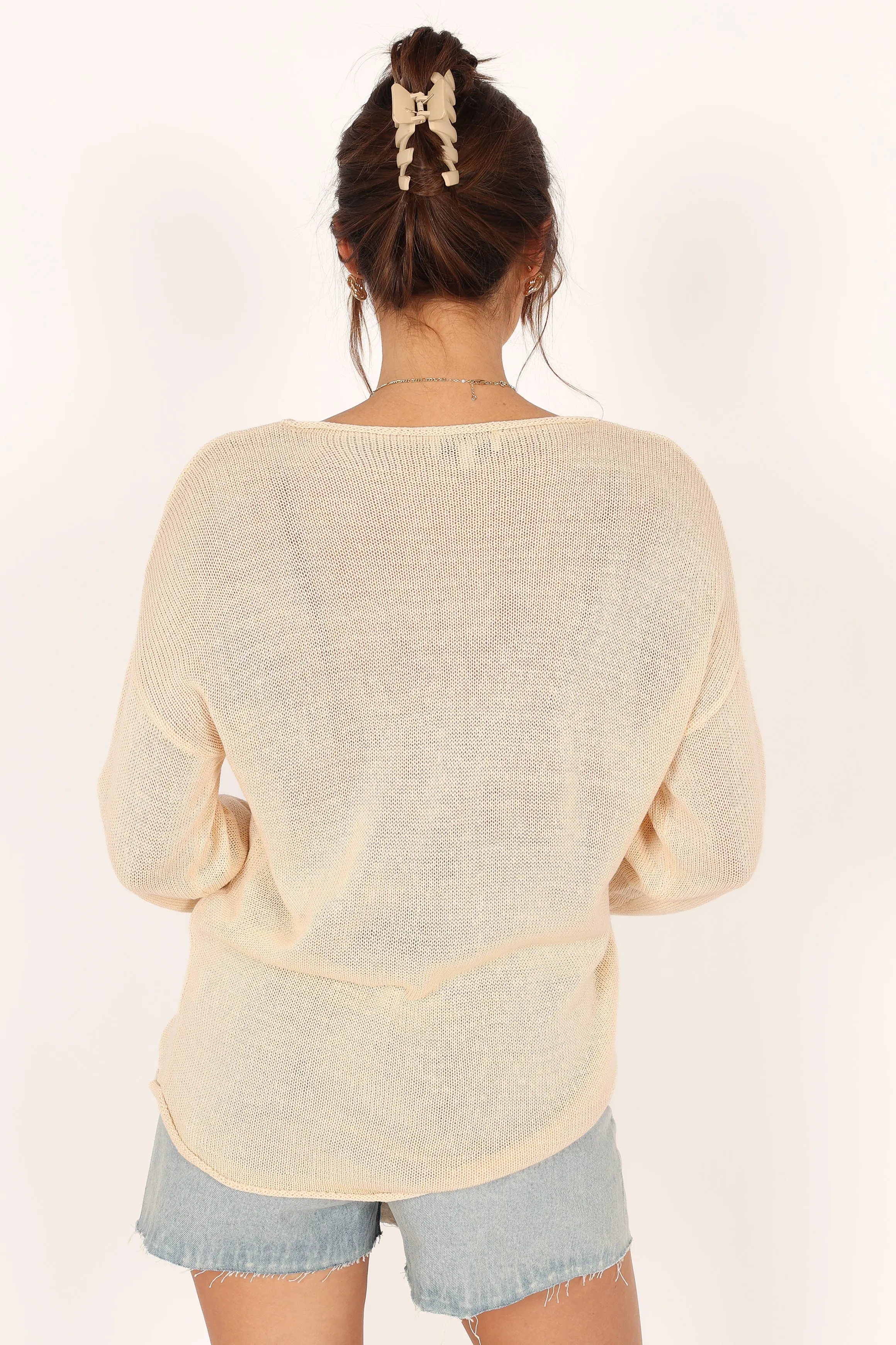 Coffee Beach Knit Sweater - Cream