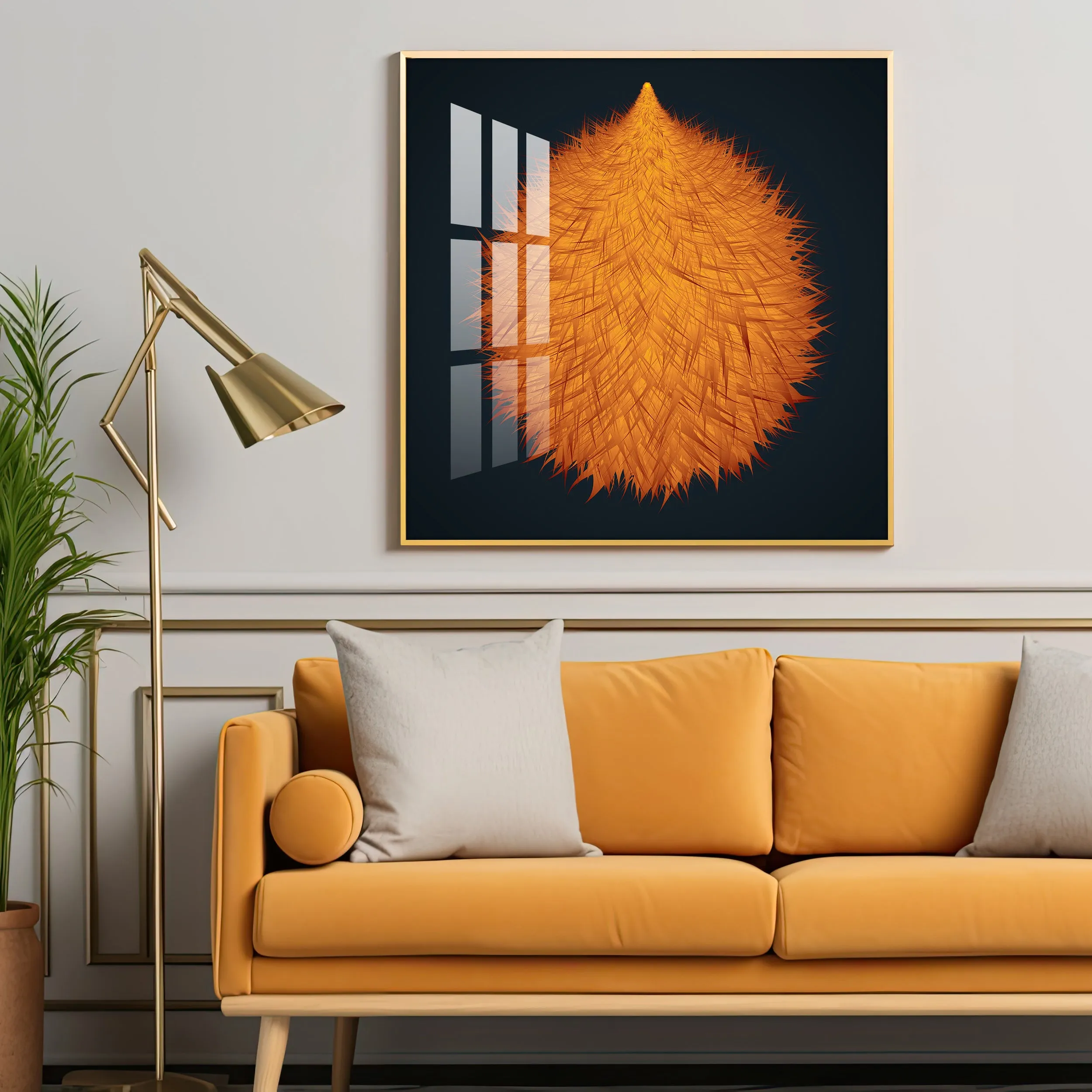 Colorful Fluffy Drops Premium Acrylic Square Wall Art