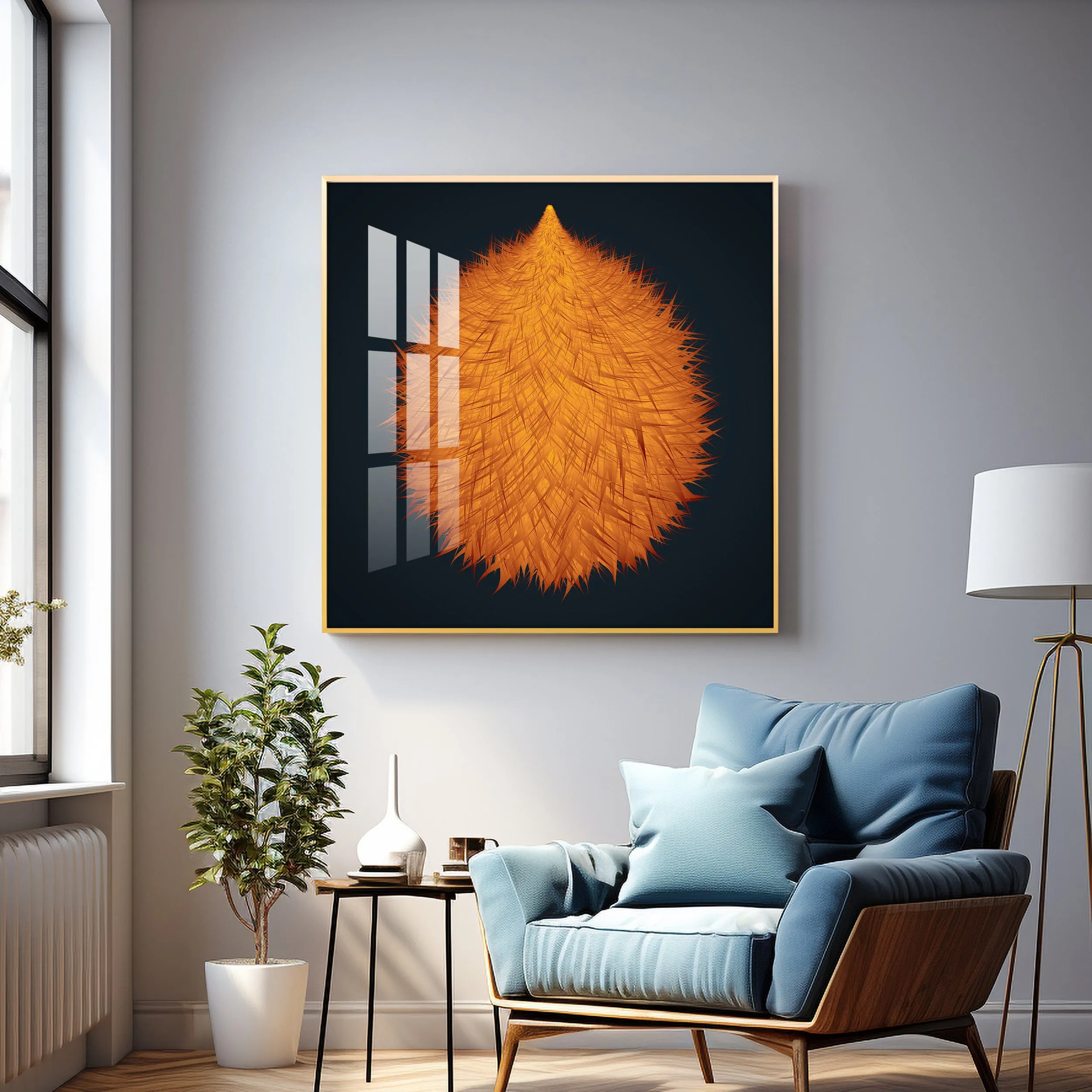 Colorful Fluffy Drops Premium Acrylic Square Wall Art