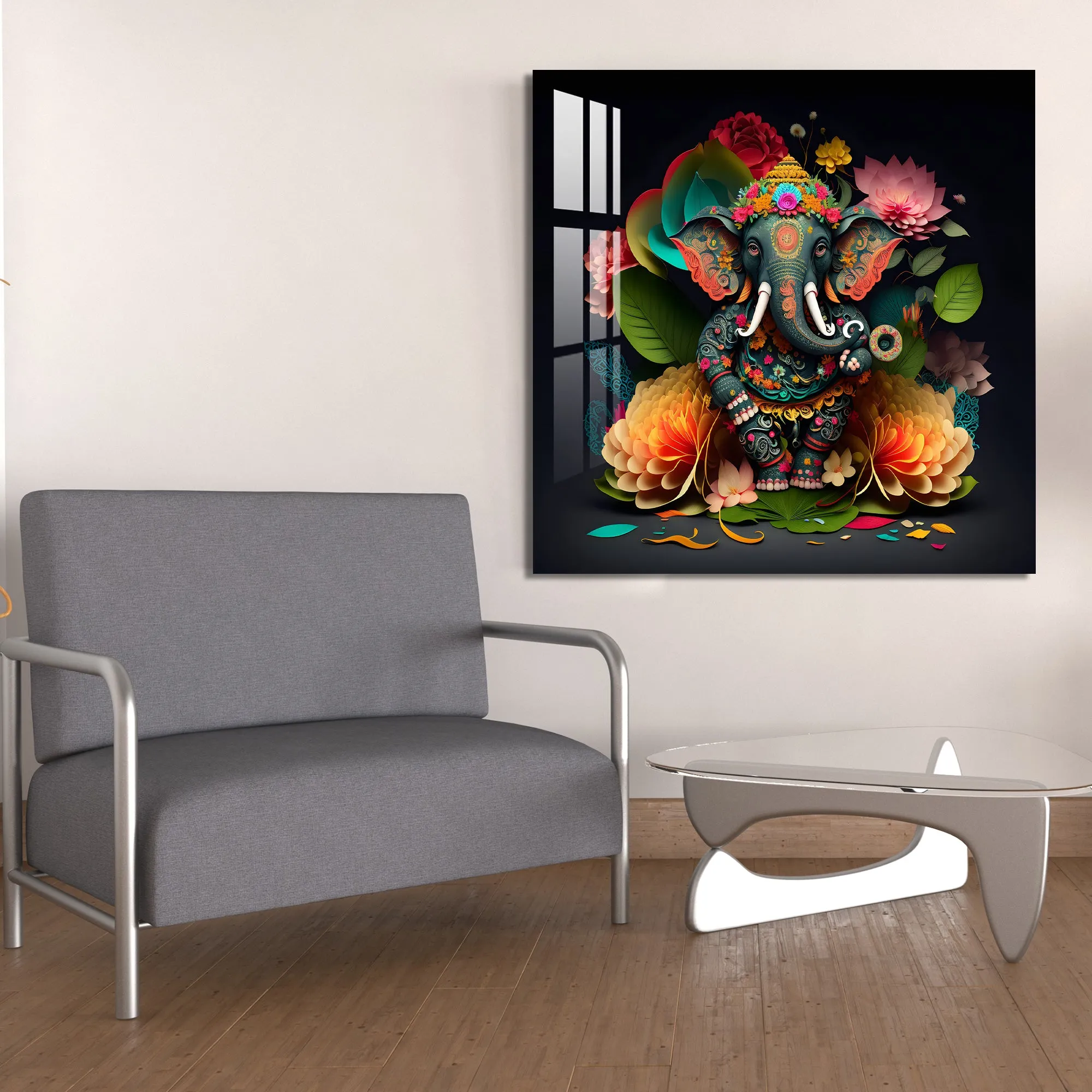 Colorful Ganpati Acrylic Wall Art