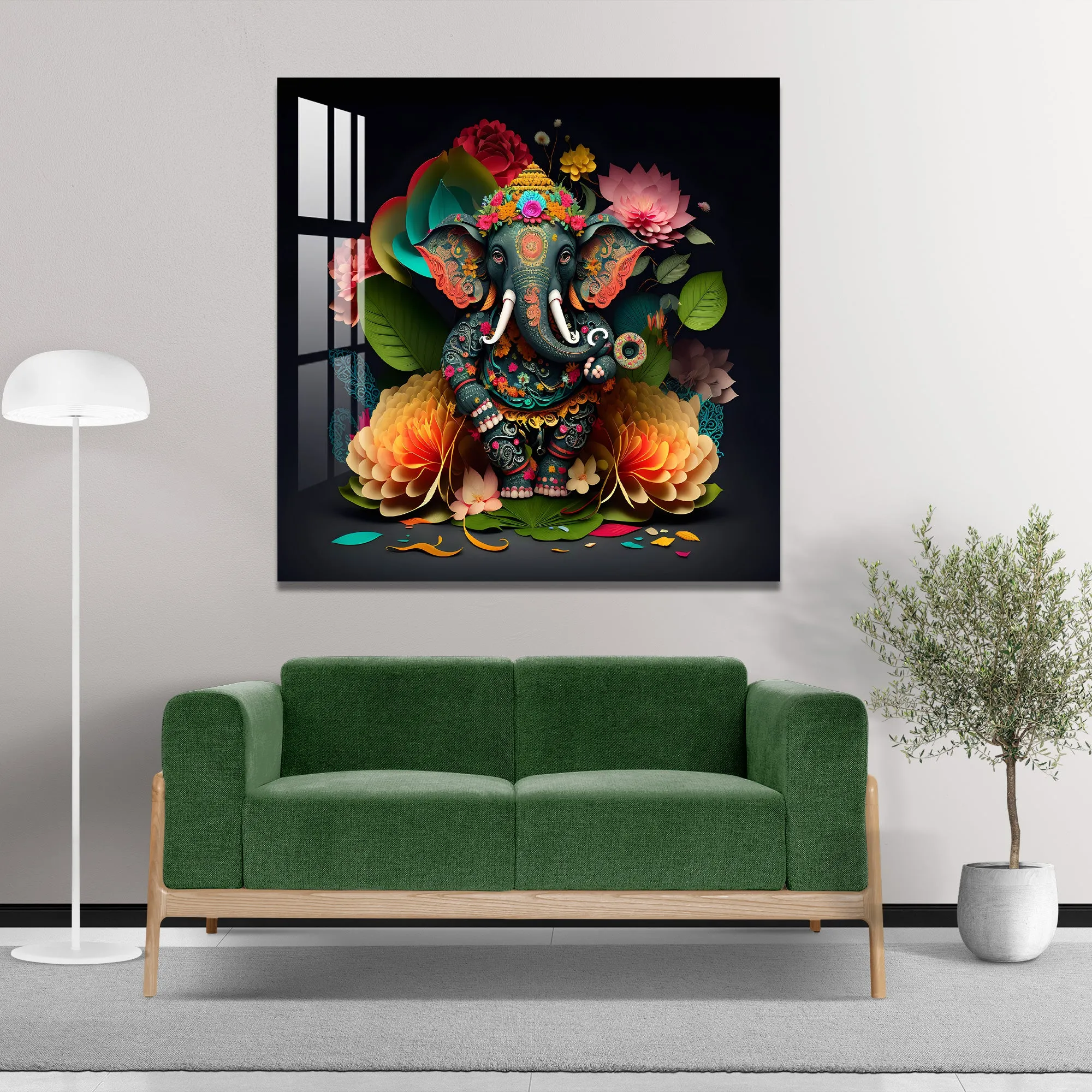 Colorful Ganpati Acrylic Wall Art
