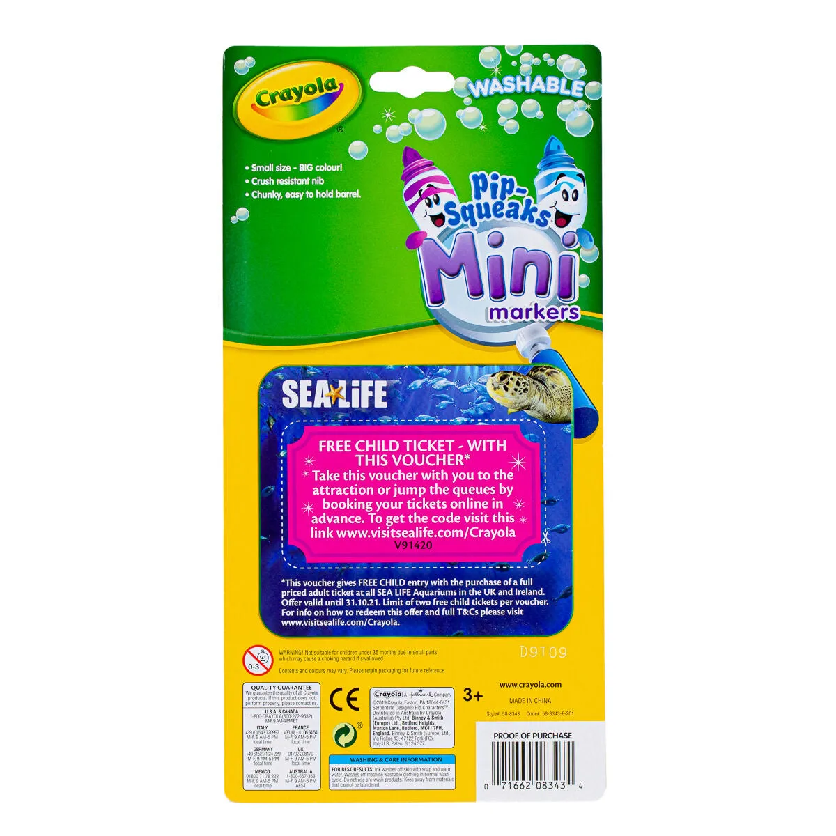 Crayola 14 Pip-Squeaks Washable Coloured Mini Markers