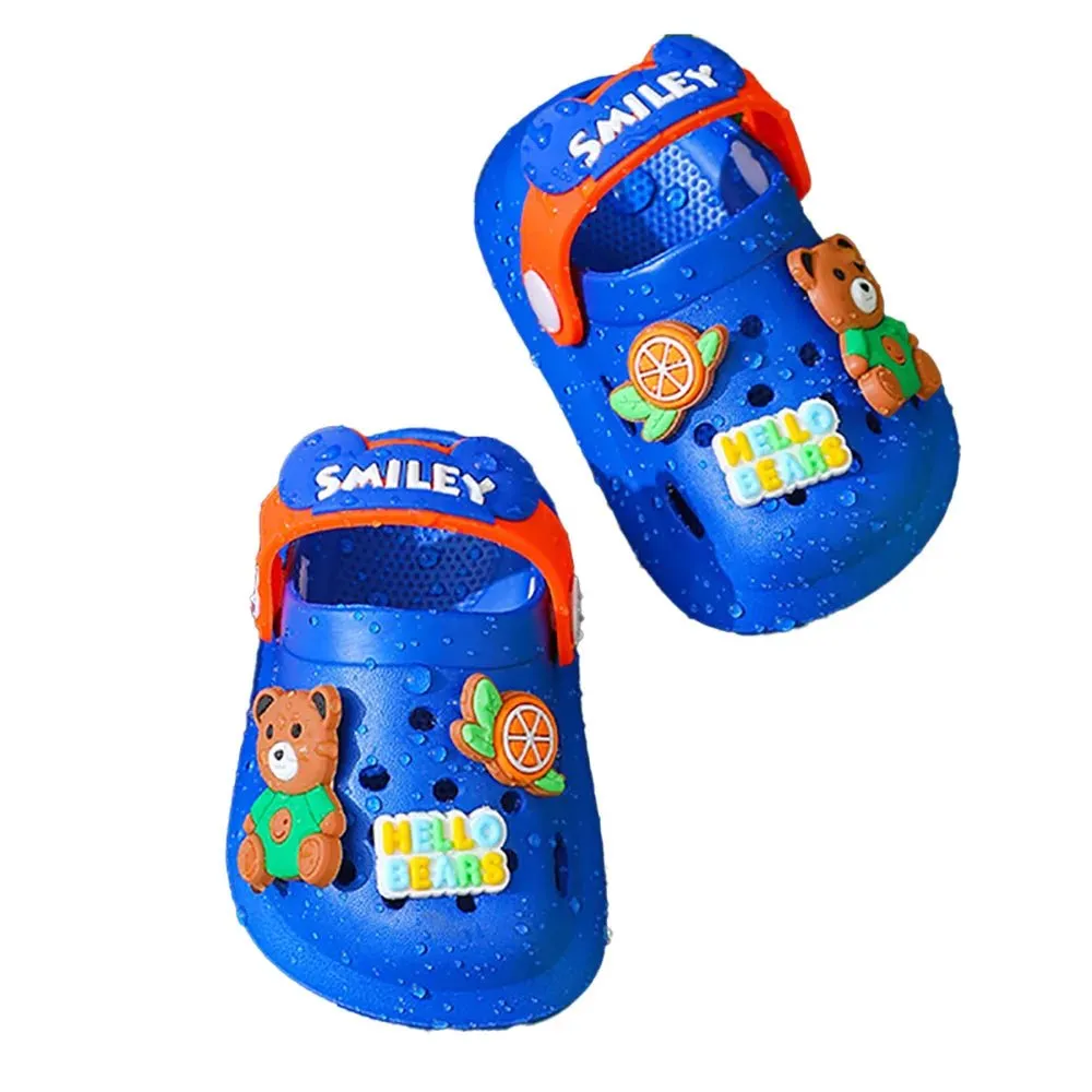 Dark Blue & Orange Bear, Slip on Clogs, Summer/Monsoon/ Beach Footwear for Toddlers and Kids, Unisex