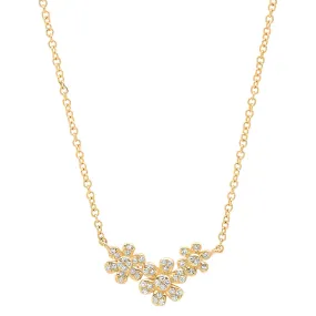 Diamond Flower Cluster Necklace