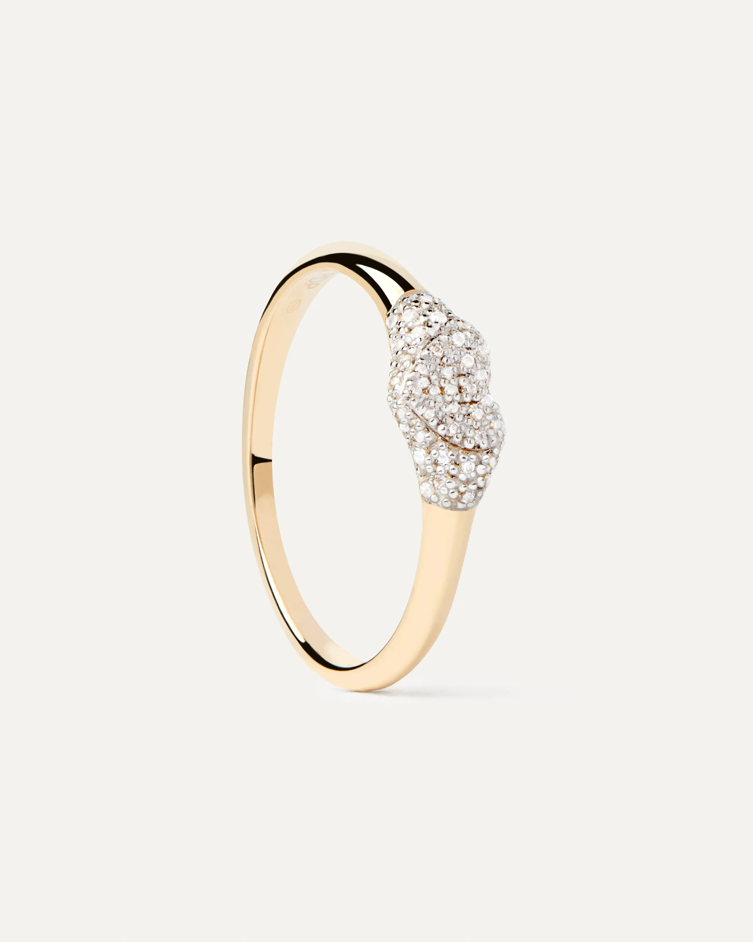 Diamonds and Gold Super Heart Stamp Ring