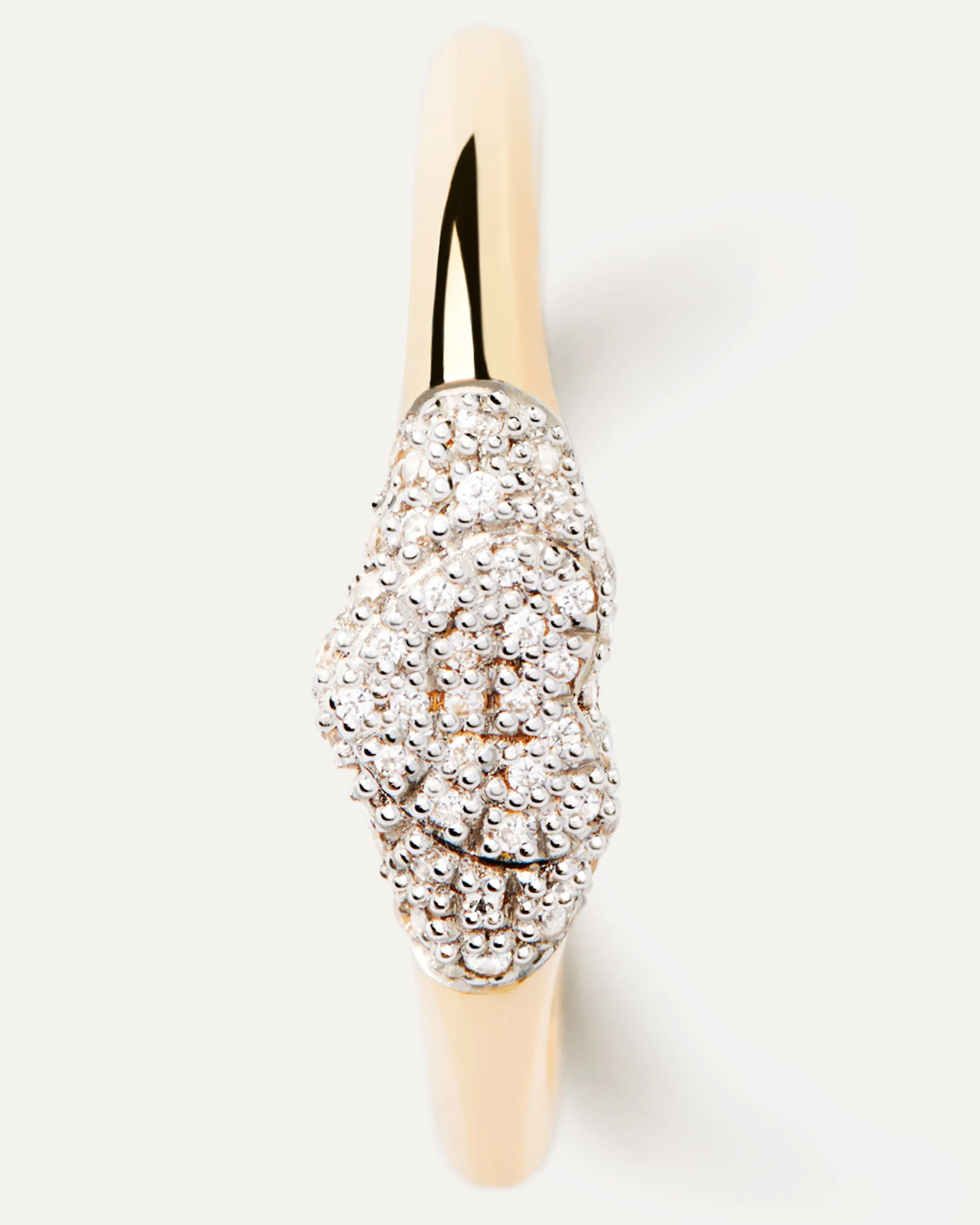 Diamonds and Gold Super Heart Stamp Ring