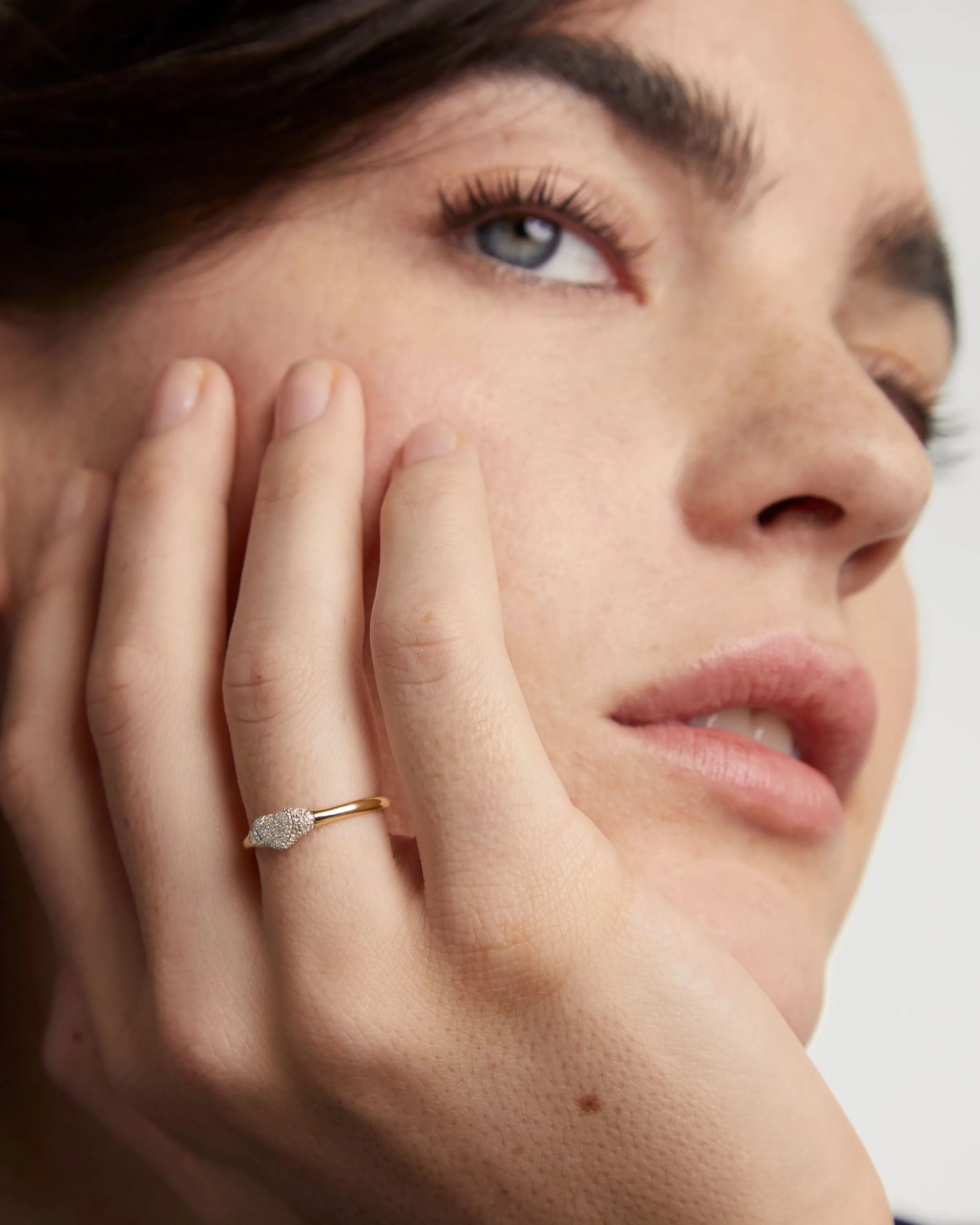Diamonds and Gold Super Heart Stamp Ring