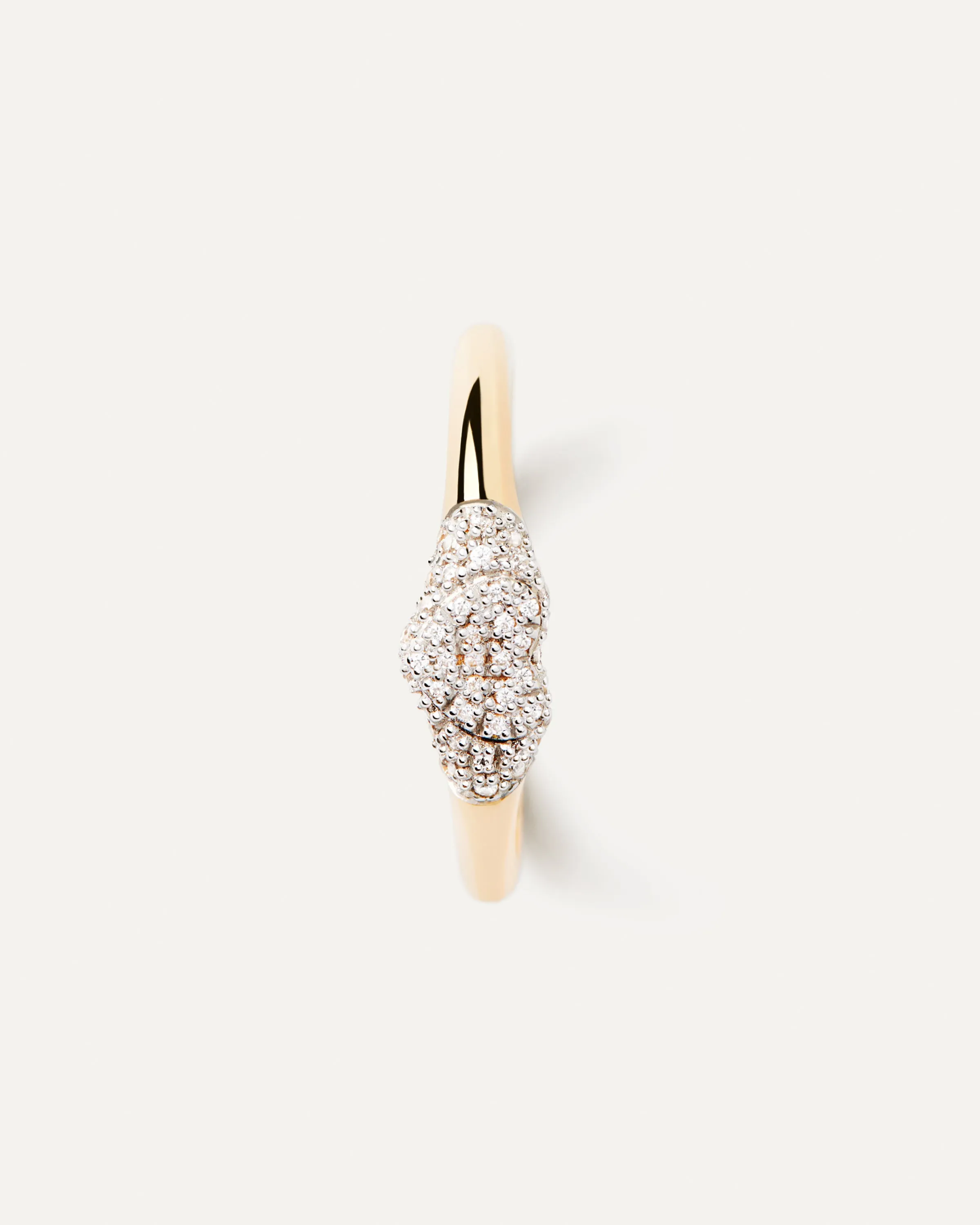 Diamonds and Gold Super Heart Stamp Ring