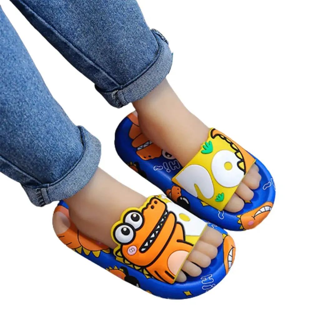Dino Blue & Yellow Slip on Clogs, Summer/Monsoon/ Beach Footwear for Toddlers and Kids, Unisex