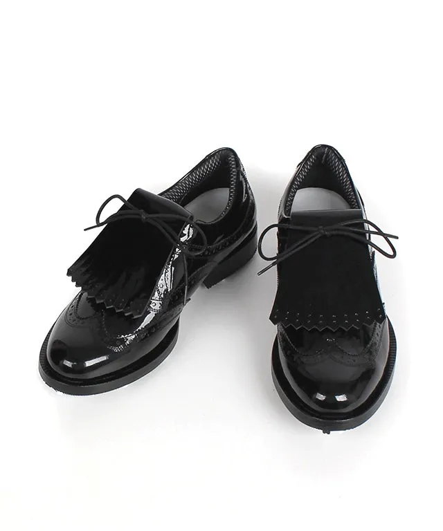 Giclee Unisex Classy Patent Premium Leather Golf Shoes - Black
