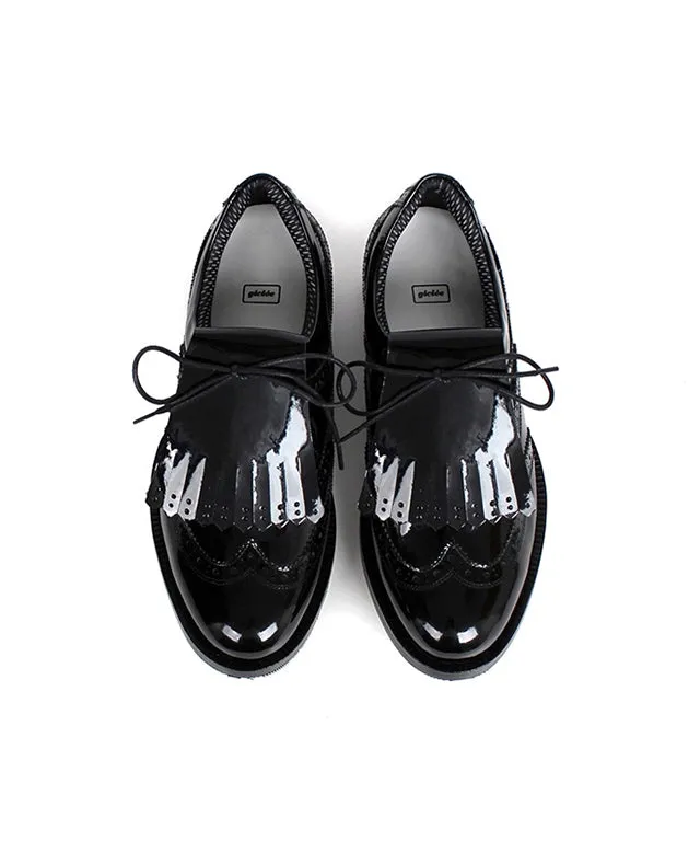 Giclee Unisex Classy Patent Premium Leather Golf Shoes - Black