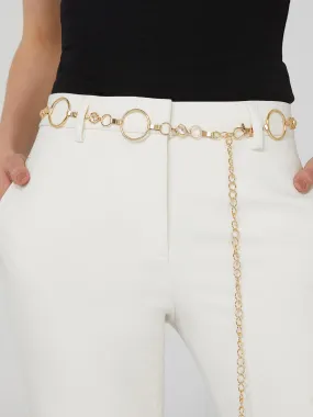 Gold Chain Belt With Rhinestone
