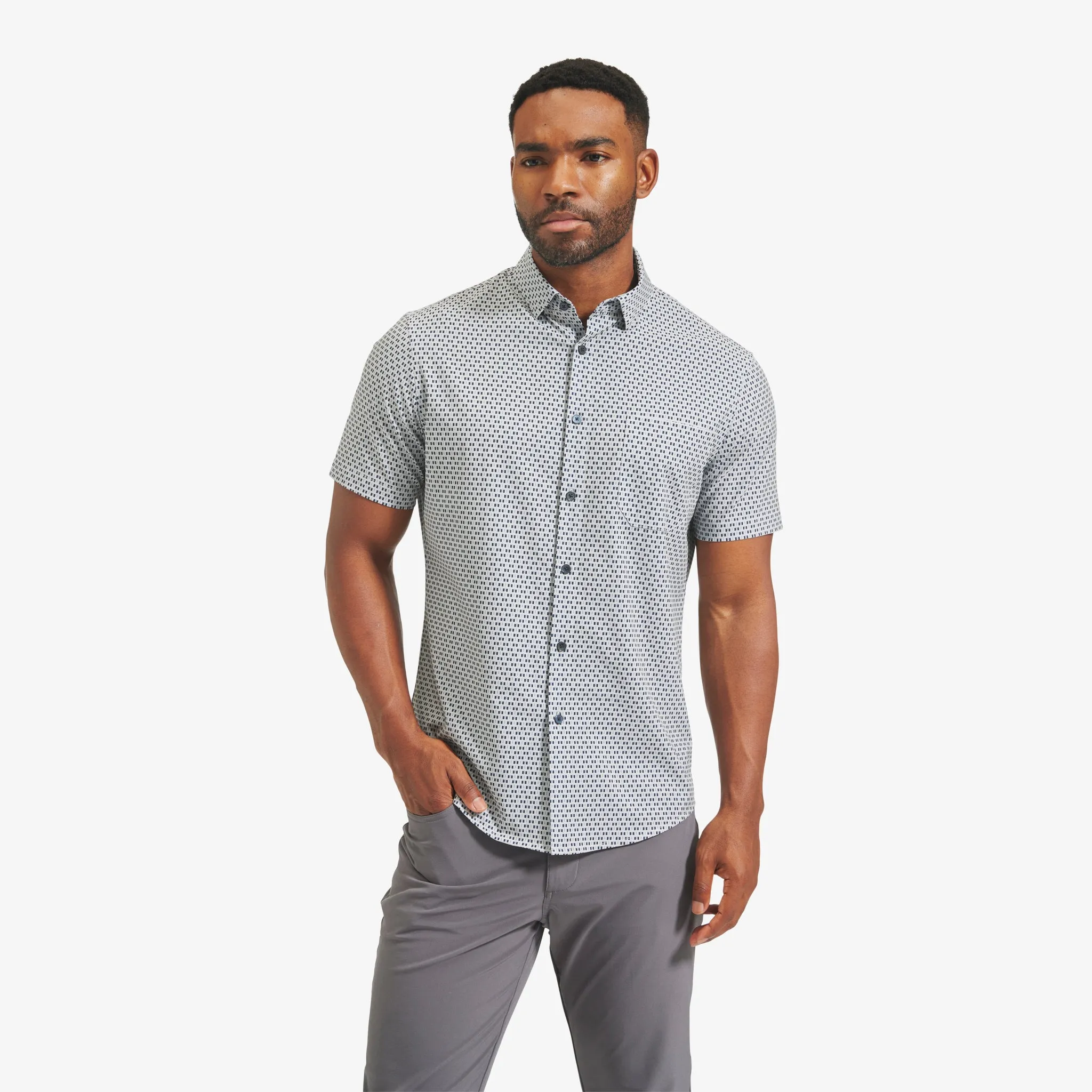 Gray Square Geo Print