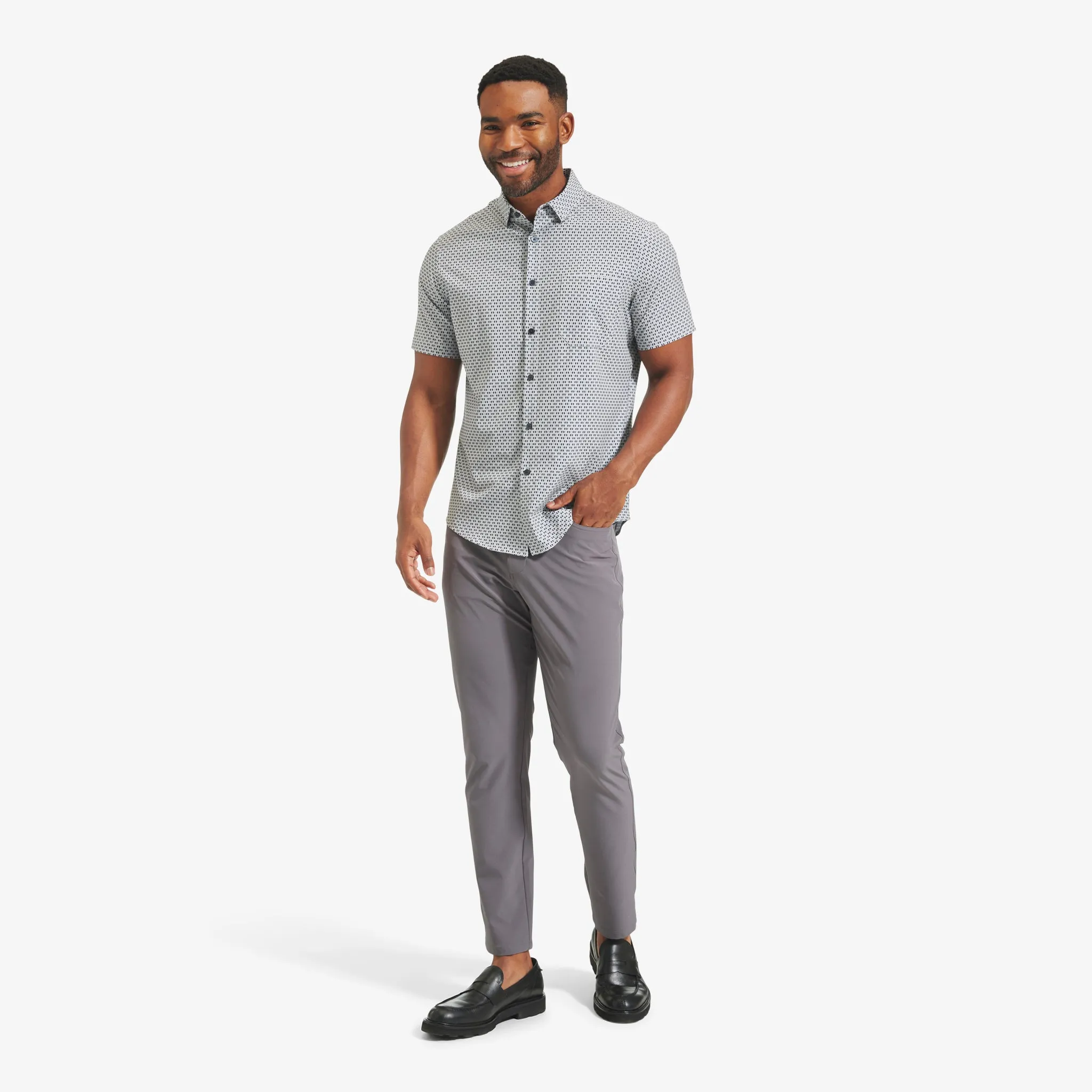 Gray Square Geo Print