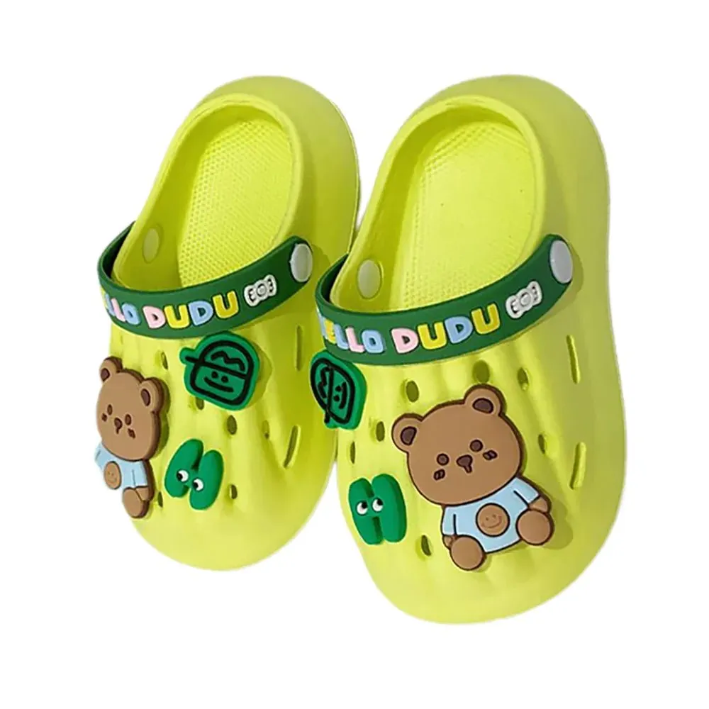 Green & Dark Green Big Bear Slip on Clogs, Summer/Monsoon/ Beach Footwear for Toddlers and Kids, Unisex