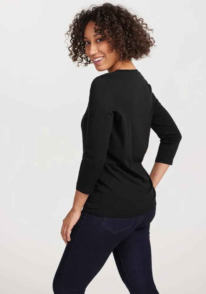 Jenny 3/4 Sleeve Crew Neck
