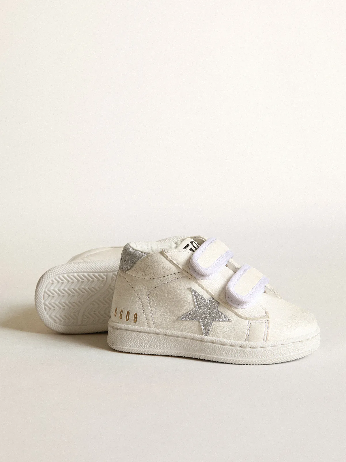 June in nappa leather with silver glitter star and heel tab
