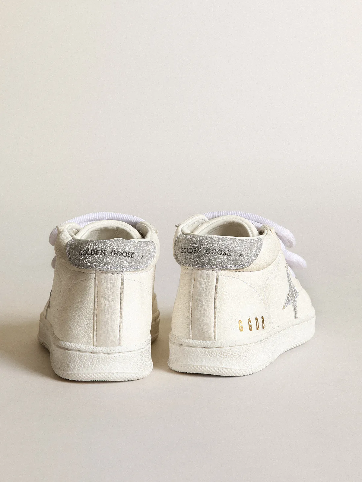 June in nappa leather with silver glitter star and heel tab
