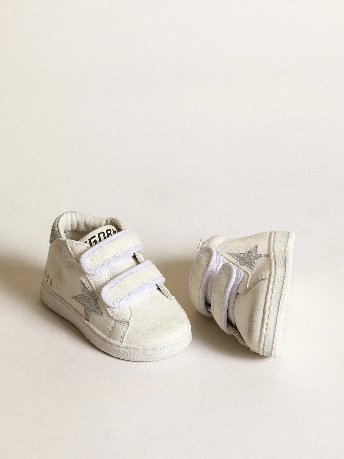 June in nappa leather with silver glitter star and heel tab