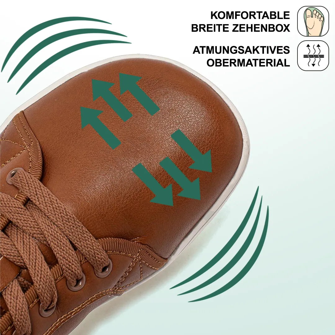 Lorry Vamp Barfuschuhe Leder Braun - Schuh und Nacken-Luxus