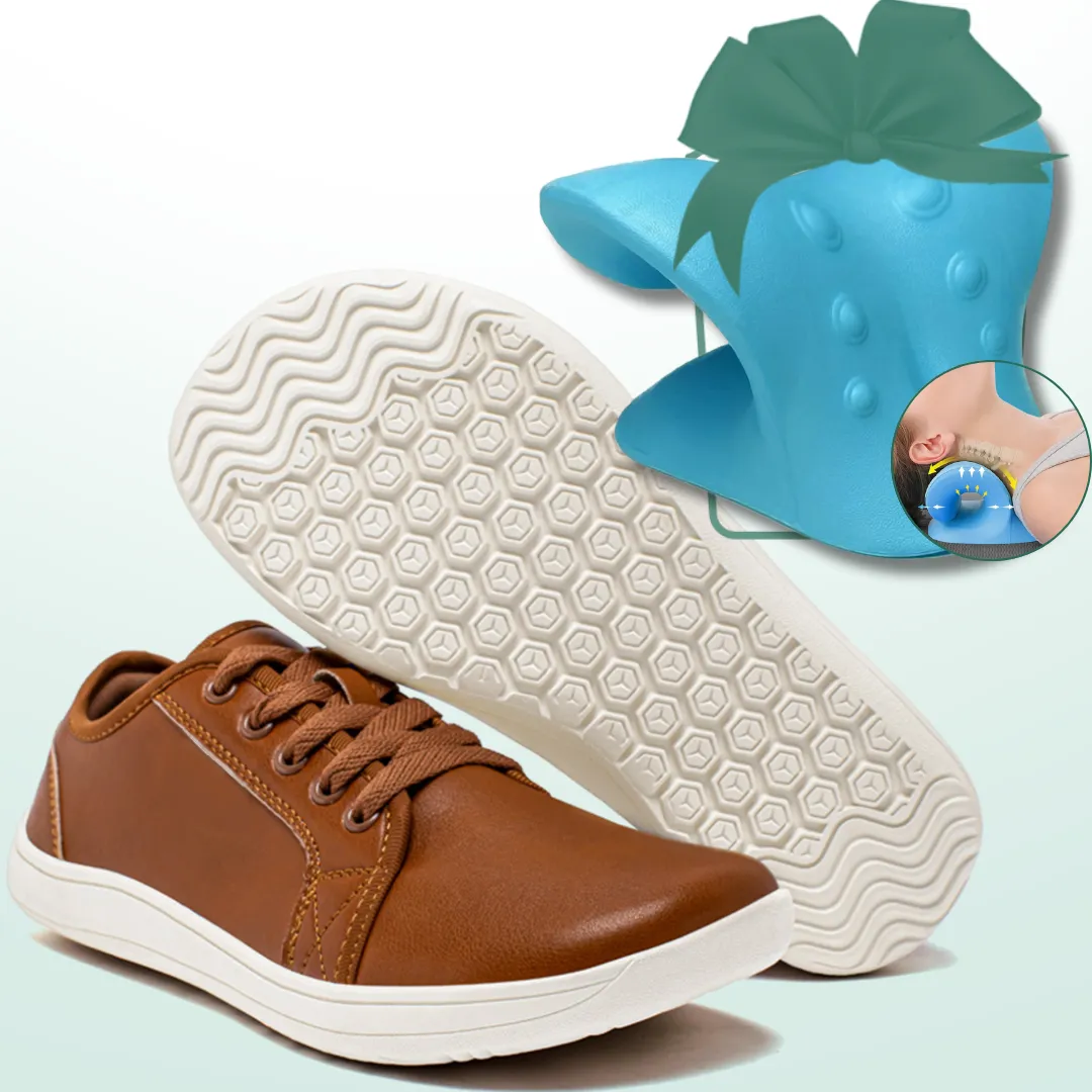 Lorry Vamp Barfuschuhe Leder Braun - Schuh und Nacken-Luxus