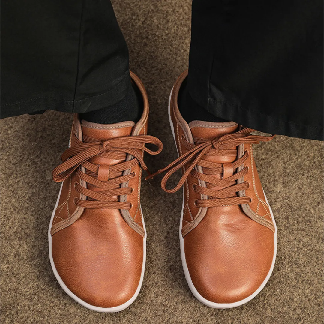 Lorry Vamp Barfuschuhe Leder Braun - Schuh und Nacken-Luxus
