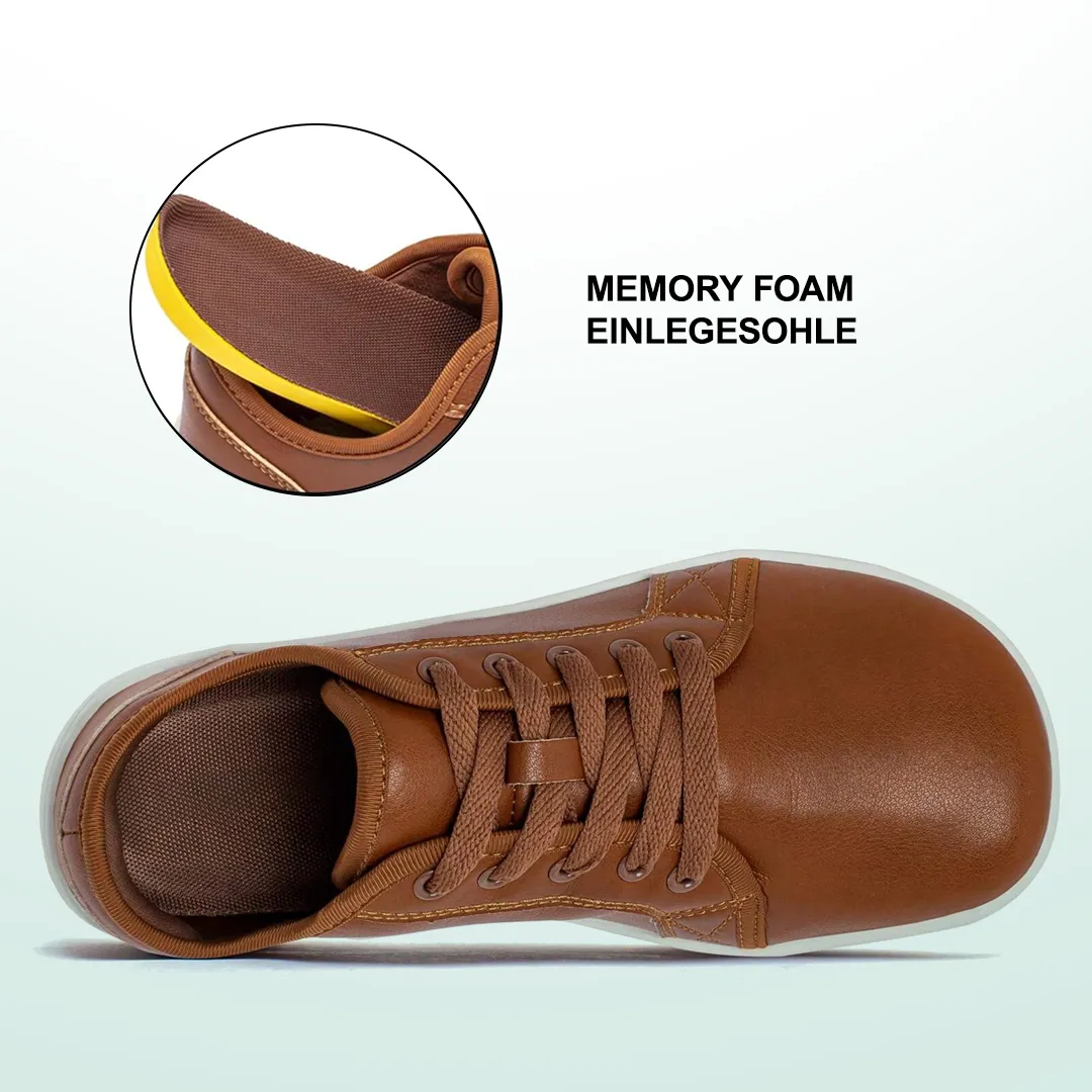 Lorry Vamp Barfuschuhe Leder Braun - Schuh und Nacken-Luxus